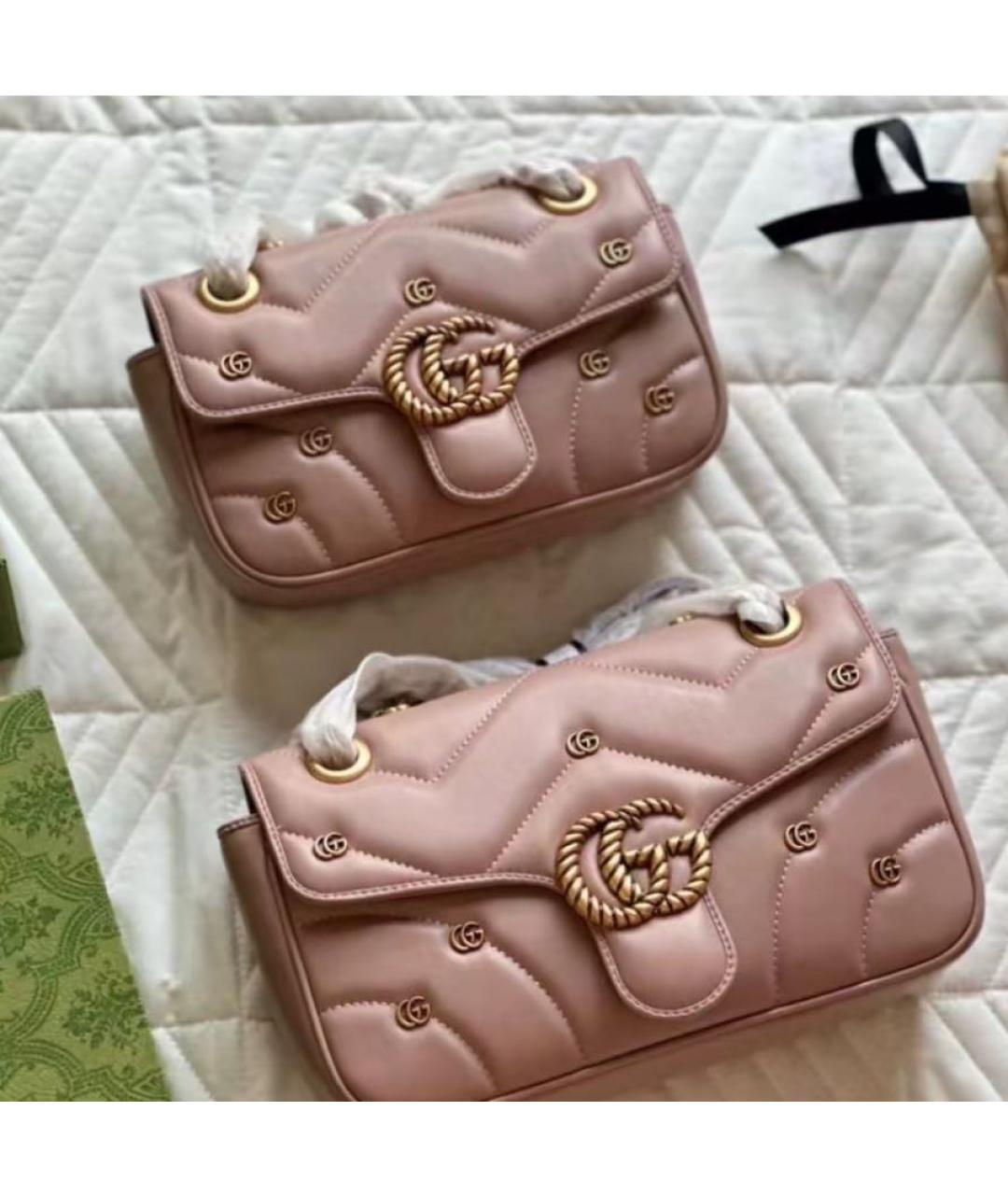 GUCCI Розовая кожаная сумка через плечо, фото 6