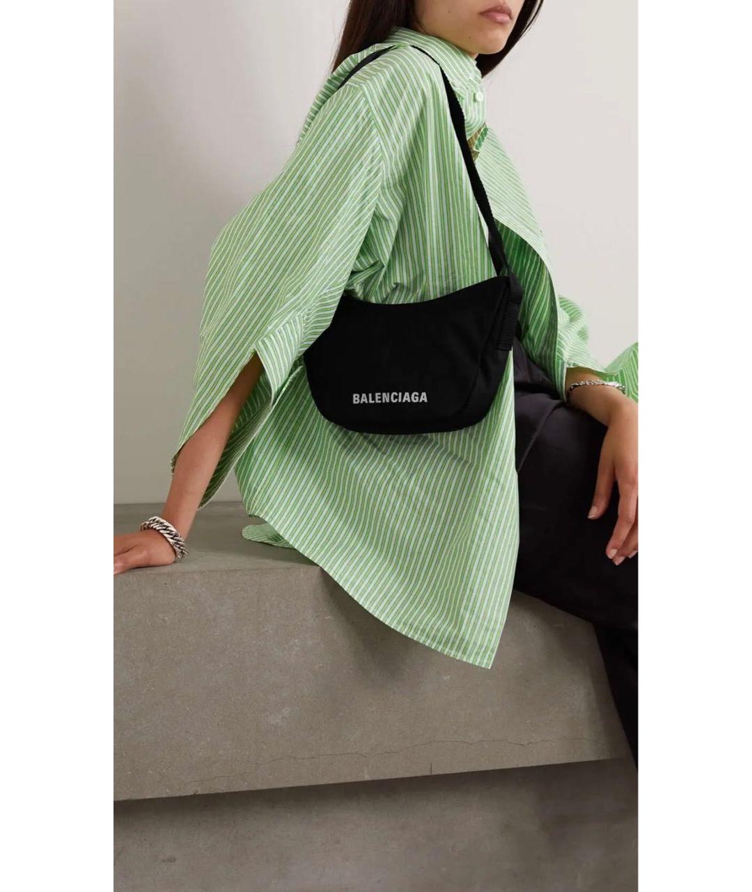 BALENCIAGA Черная тканевая сумка через плечо, фото 2
