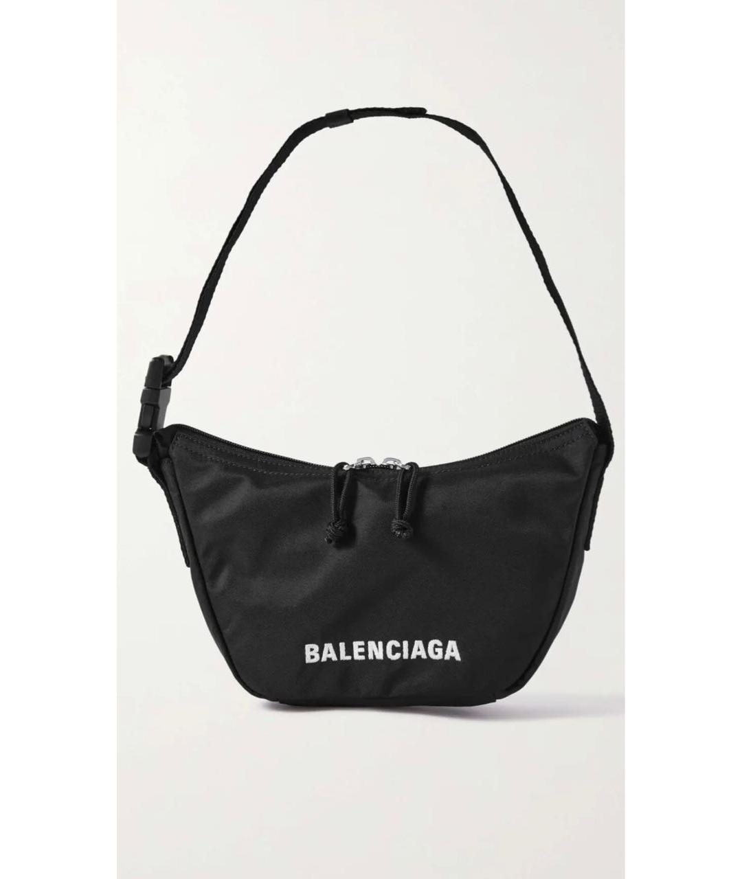BALENCIAGA Черная тканевая сумка через плечо, фото 5