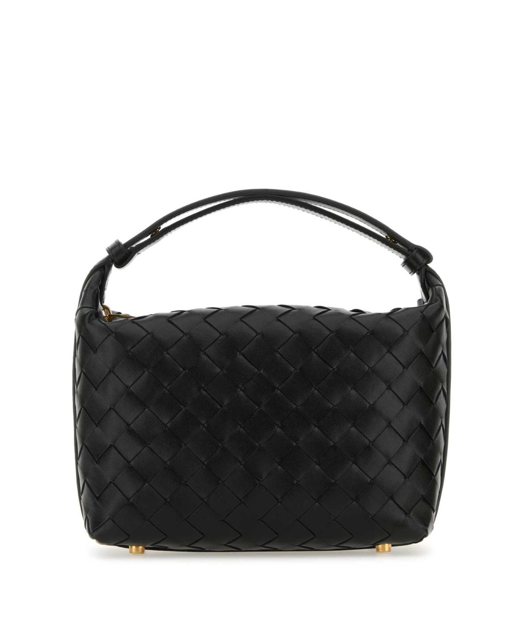 BOTTEGA VENETA Черная кожаная сумка с короткими ручками, фото 1