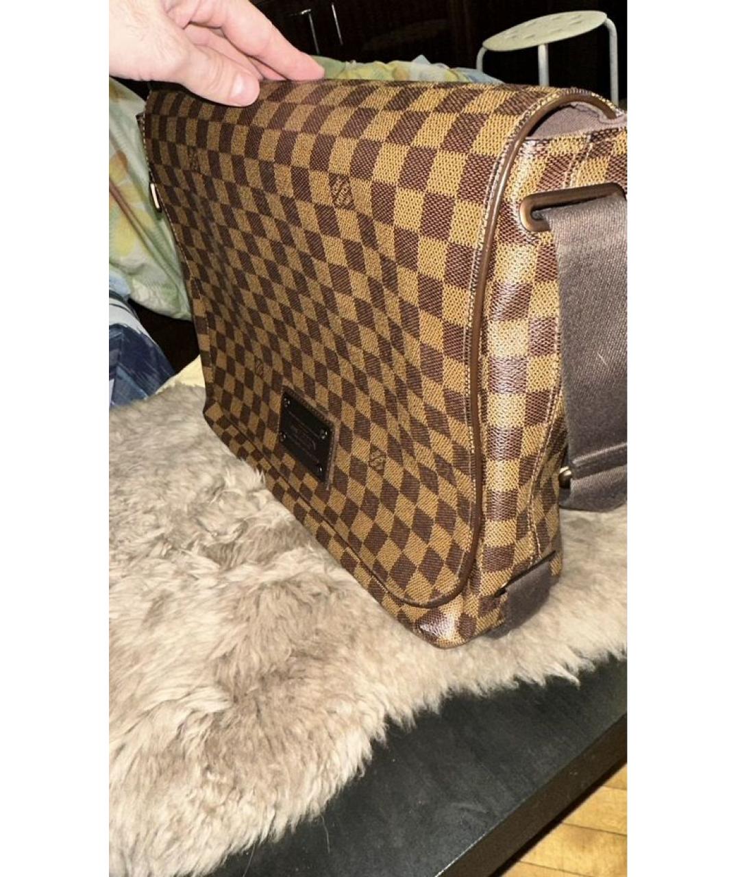LOUIS VUITTON Коричневая канва сумка на плечо, фото 4