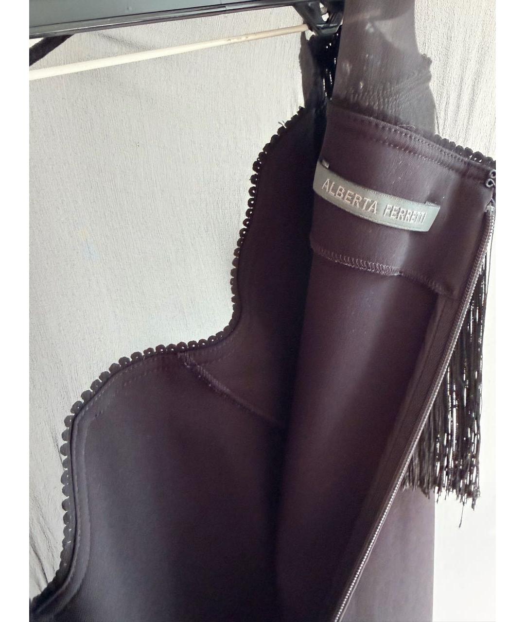 ALBERTA FERRETTI Черное вискозное коктейльное платье, фото 5