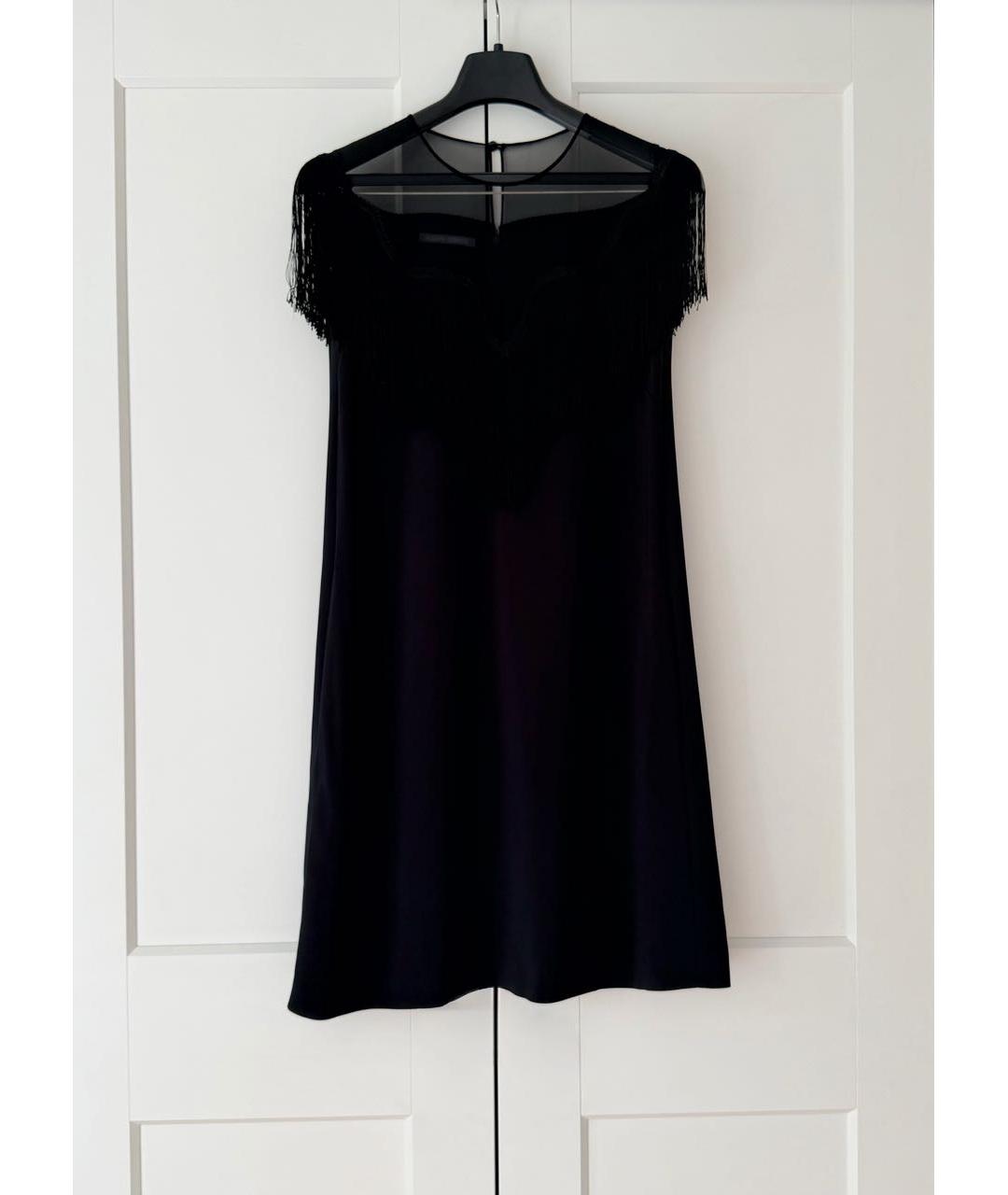 ALBERTA FERRETTI Черное вискозное коктейльное платье, фото 8