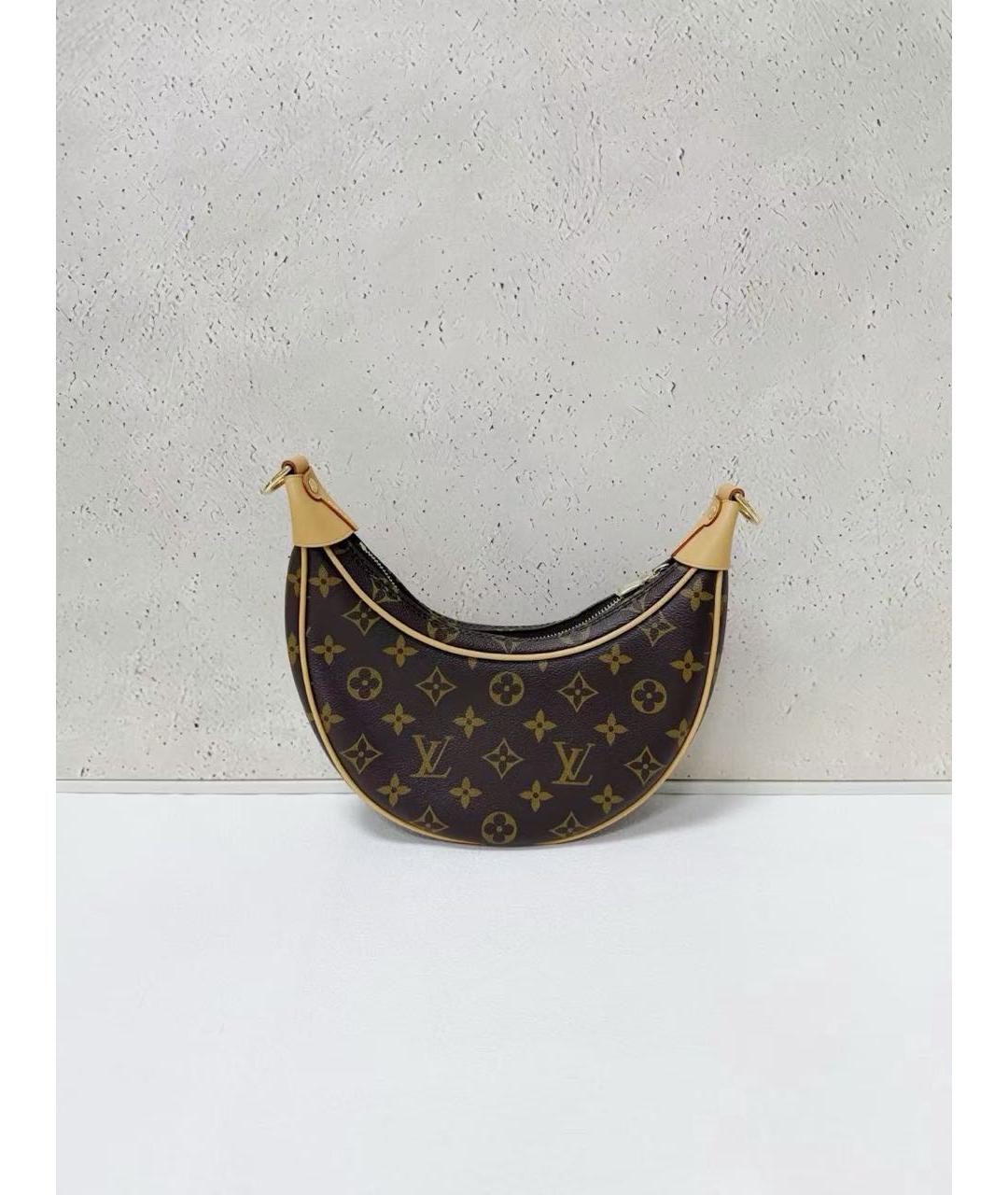 LOUIS VUITTON Коричневая канва сумка через плечо, фото 3