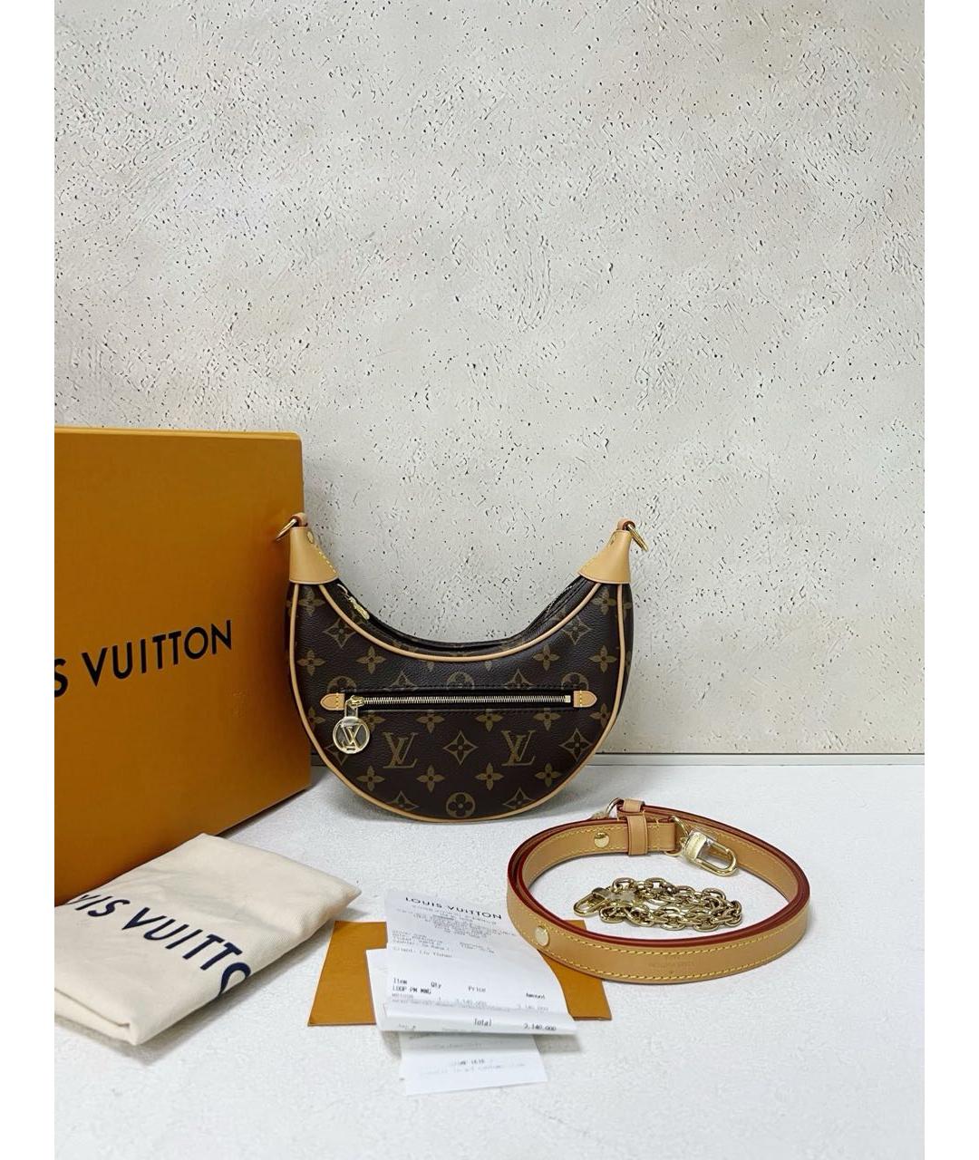 LOUIS VUITTON Коричневая канва сумка через плечо, фото 7