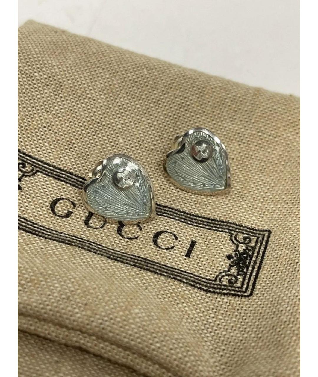 GUCCI Голубые металлические серьги, фото 5