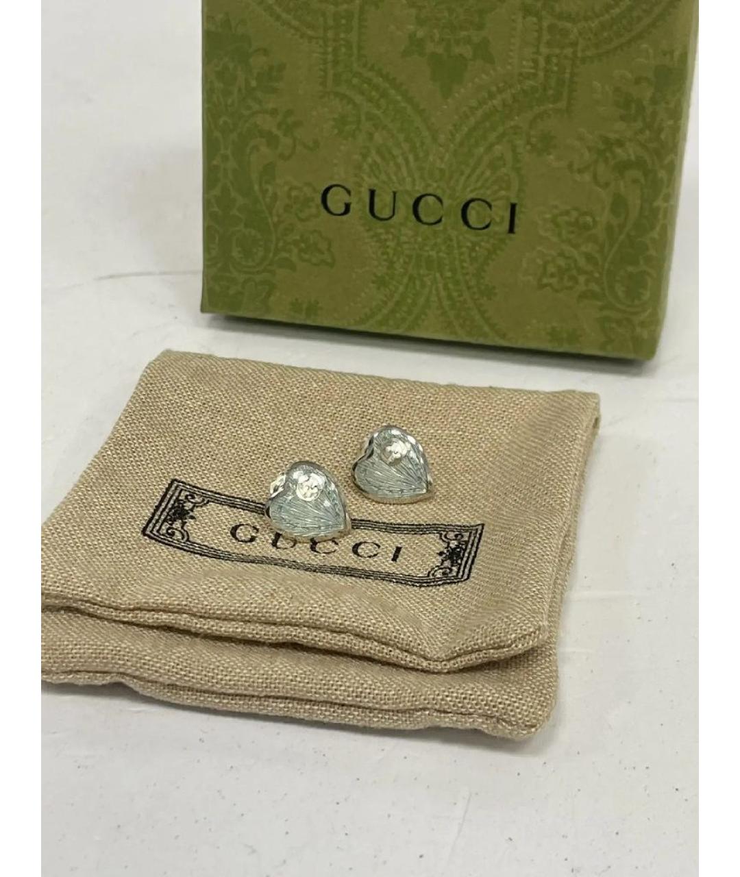 GUCCI Голубые металлические серьги, фото 4