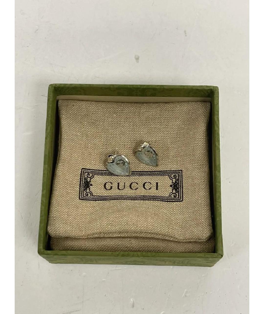 GUCCI Голубые металлические серьги, фото 2