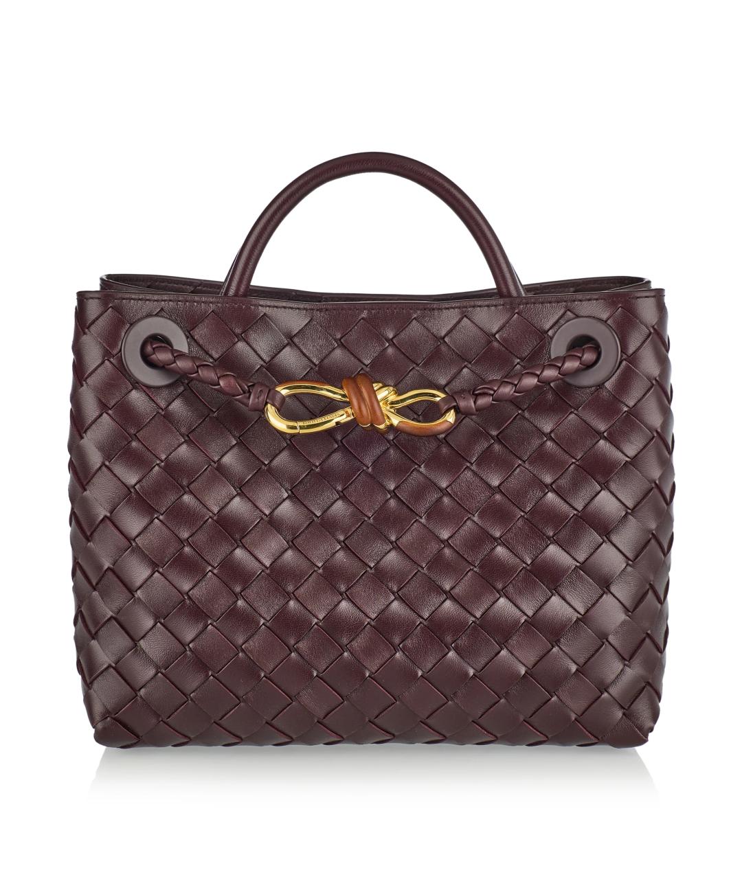 BOTTEGA VENETA Бордовая кожаная сумка с короткими ручками, фото 1