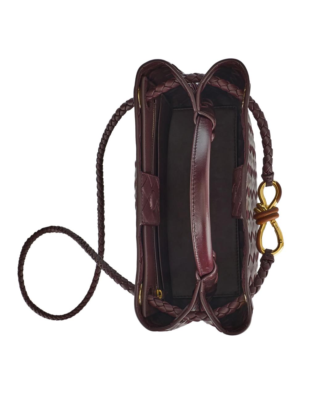 BOTTEGA VENETA Бордовая кожаная сумка с короткими ручками, фото 2