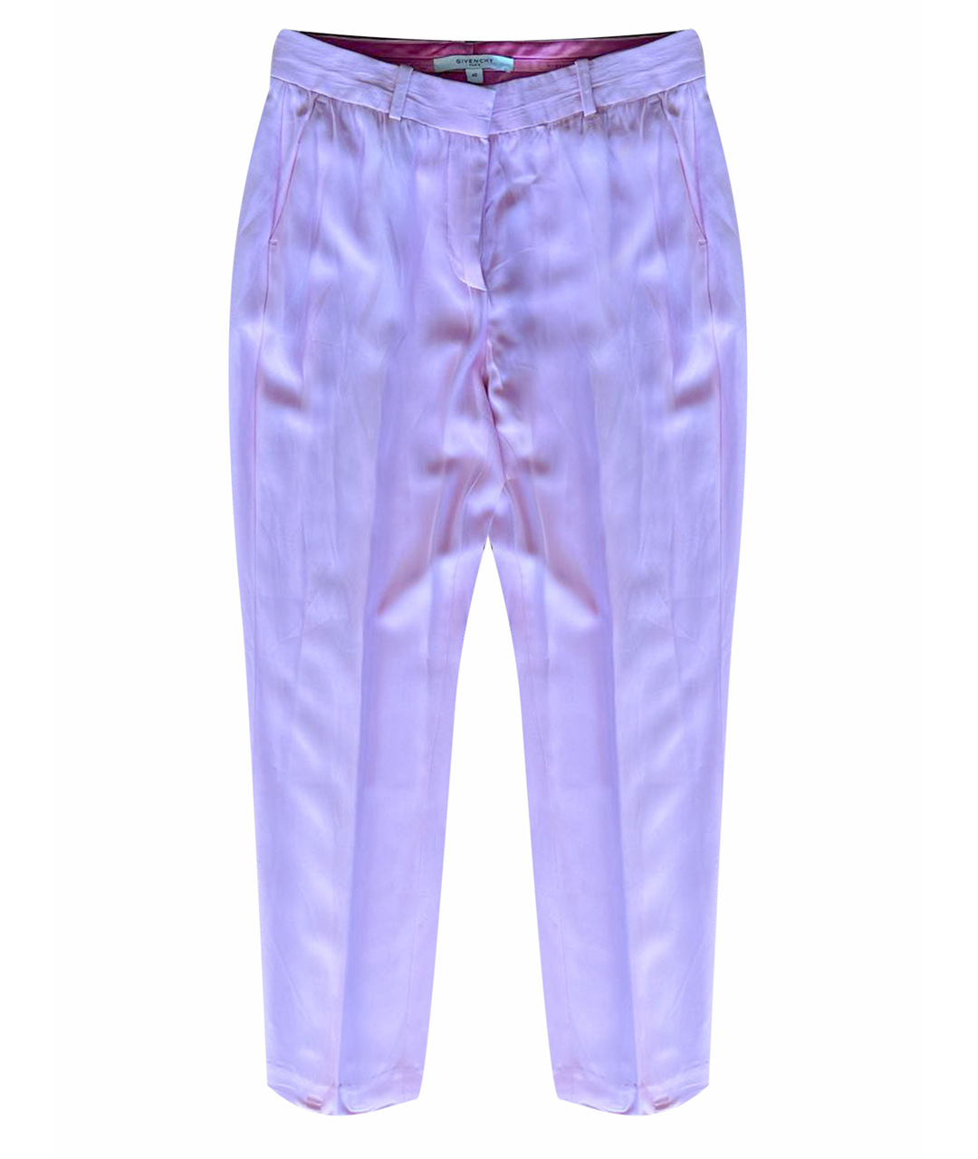 GIVENCHY Розовые вискозные прямые брюки, фото 1