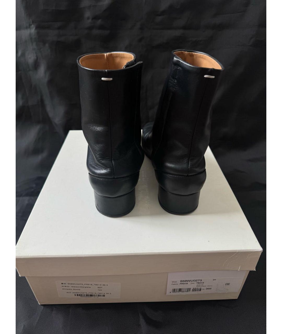 MAISON MARGIELA Черные кожаные полусапоги, фото 3