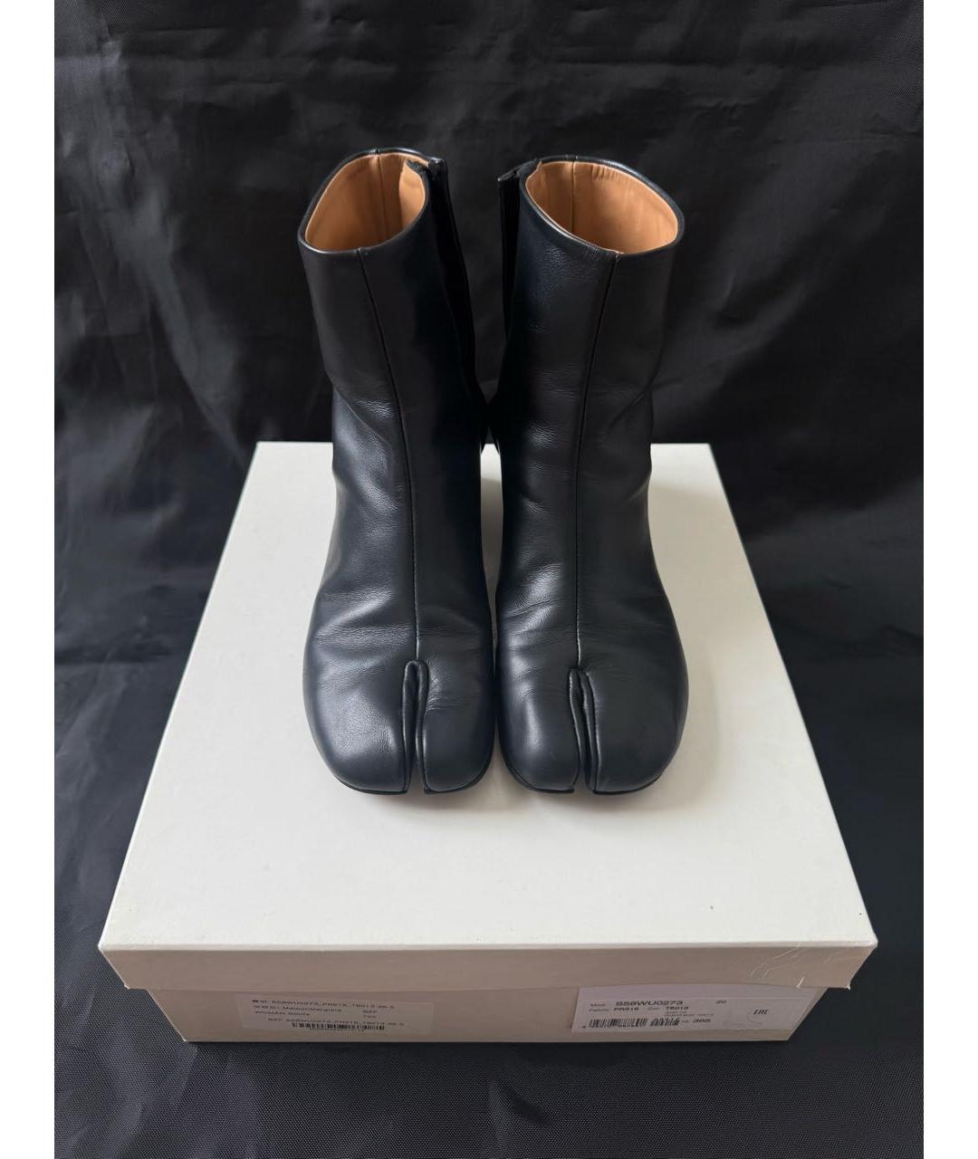 MAISON MARGIELA Черные кожаные полусапоги, фото 2