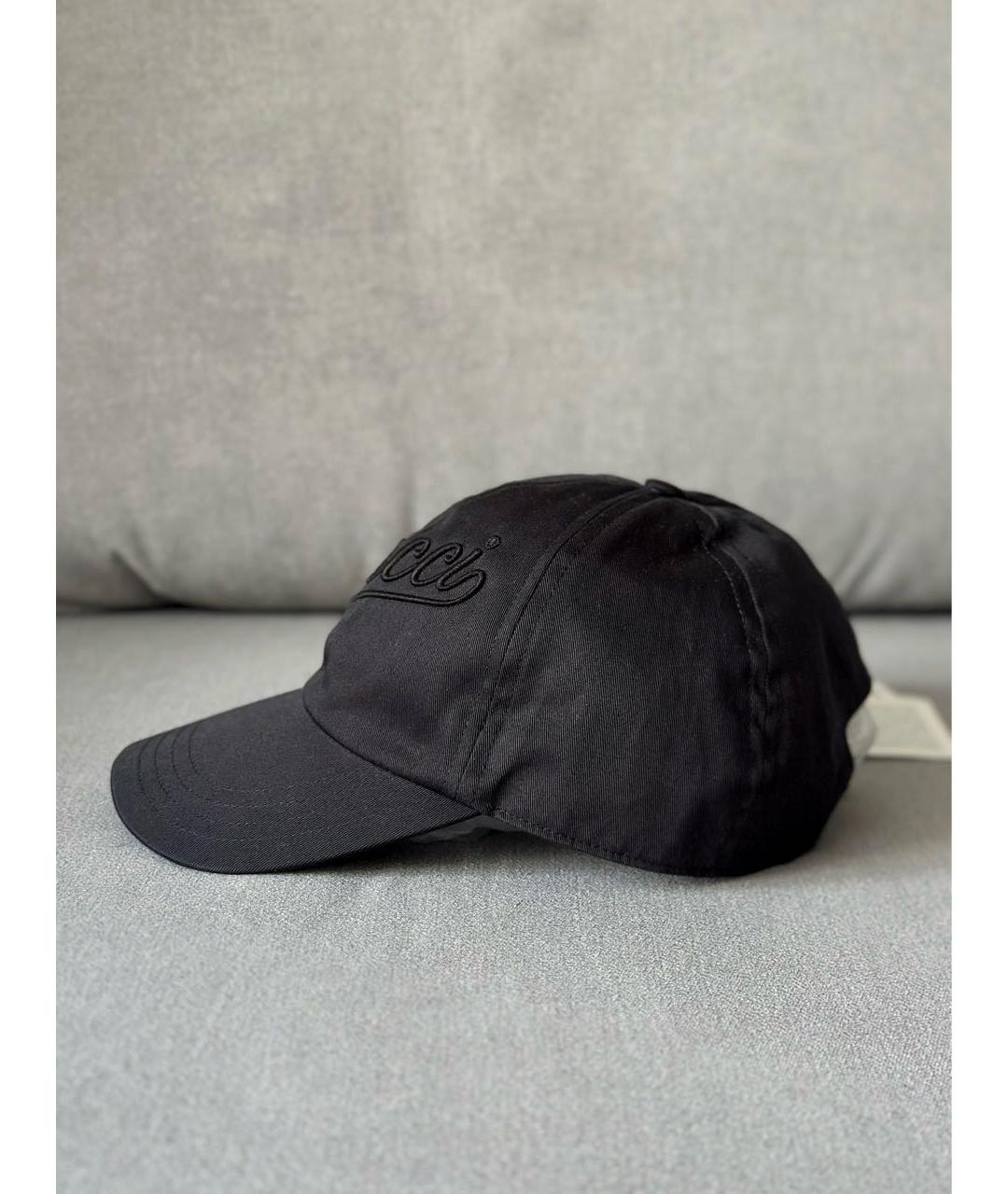 GUCCI Черная хлопковая кепка, фото 4