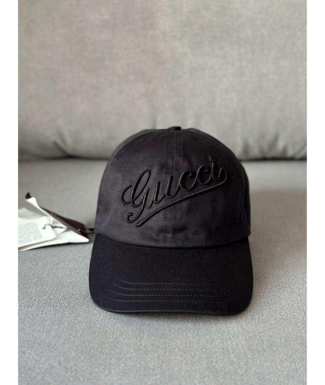 GUCCI Черная хлопковая кепка, фото 3