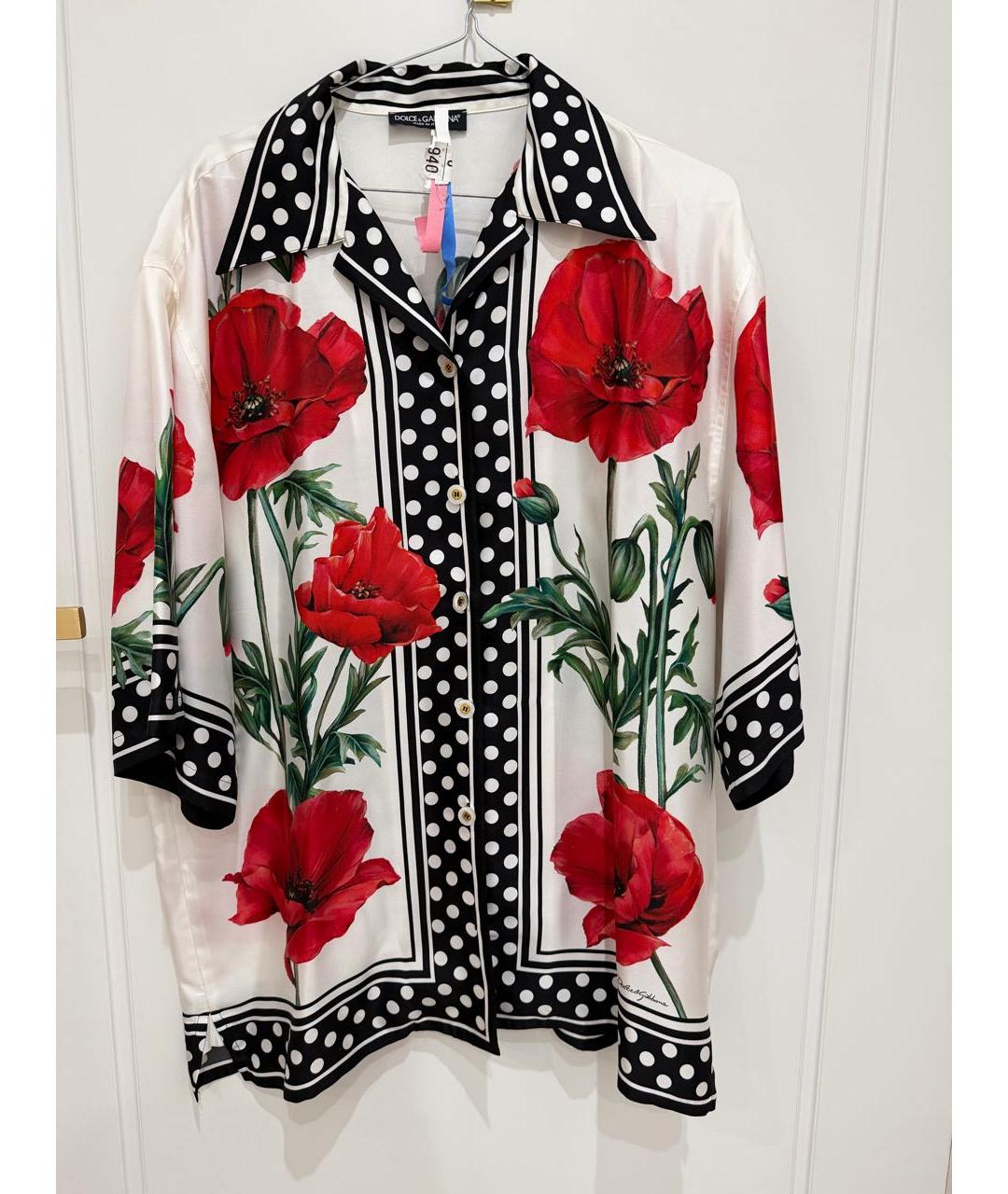 DOLCE&GABBANA Мульти шелковый костюм с брюками, фото 6