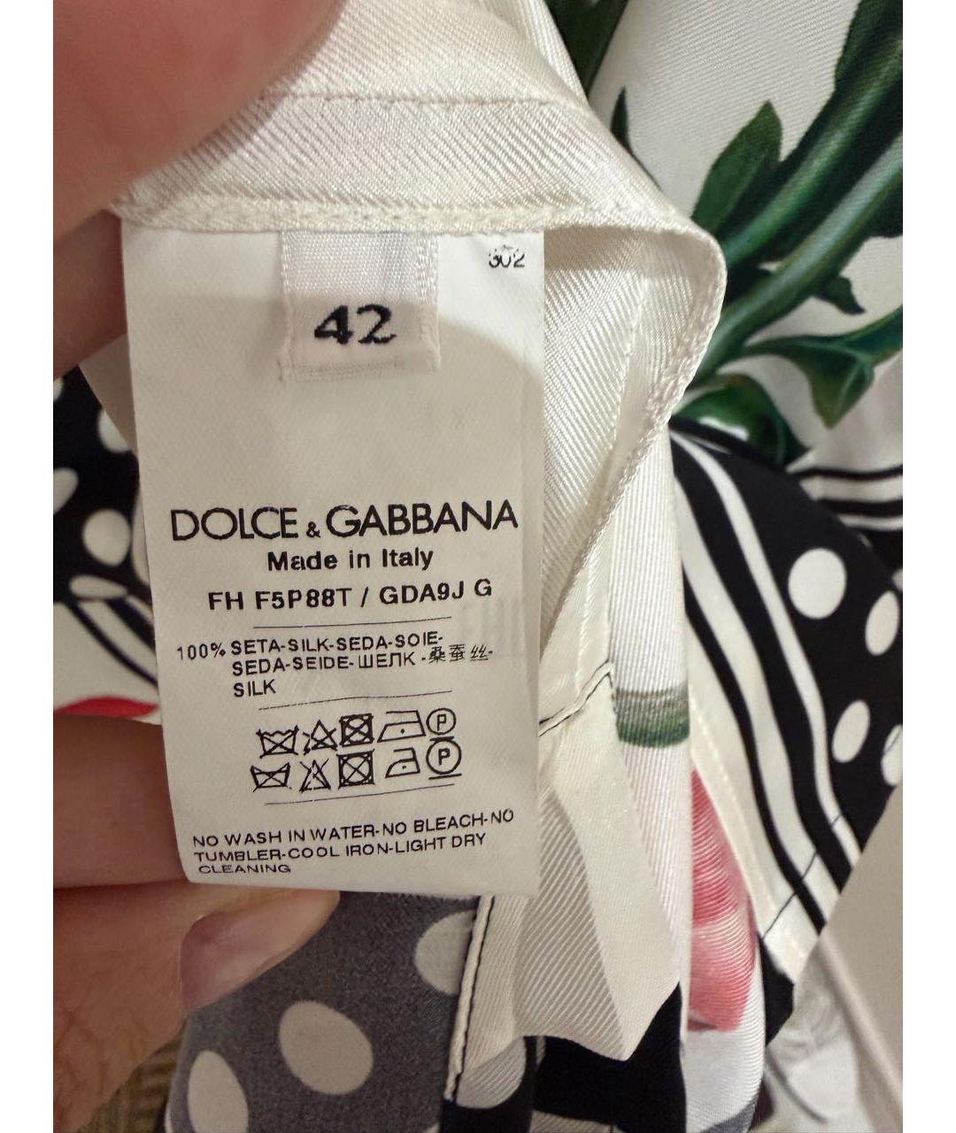 DOLCE&GABBANA Мульти шелковый костюм с брюками, фото 4