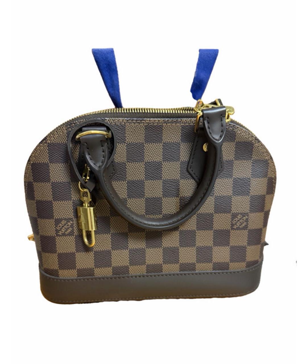 LOUIS VUITTON Коричневая канва сумка с короткими ручками, фото 7
