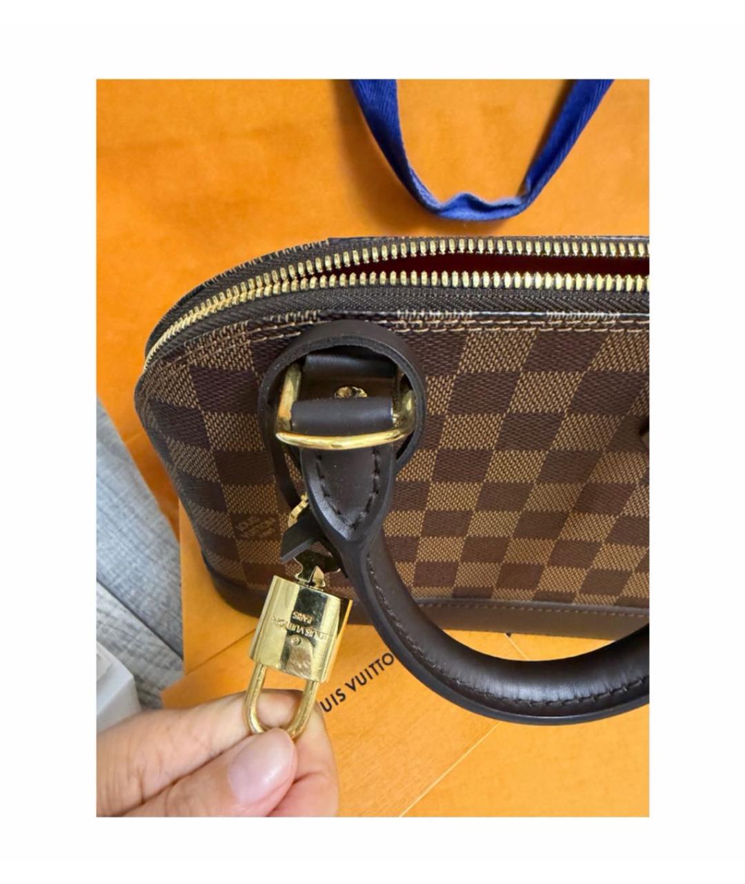 LOUIS VUITTON Коричневая канва сумка с короткими ручками, фото 4