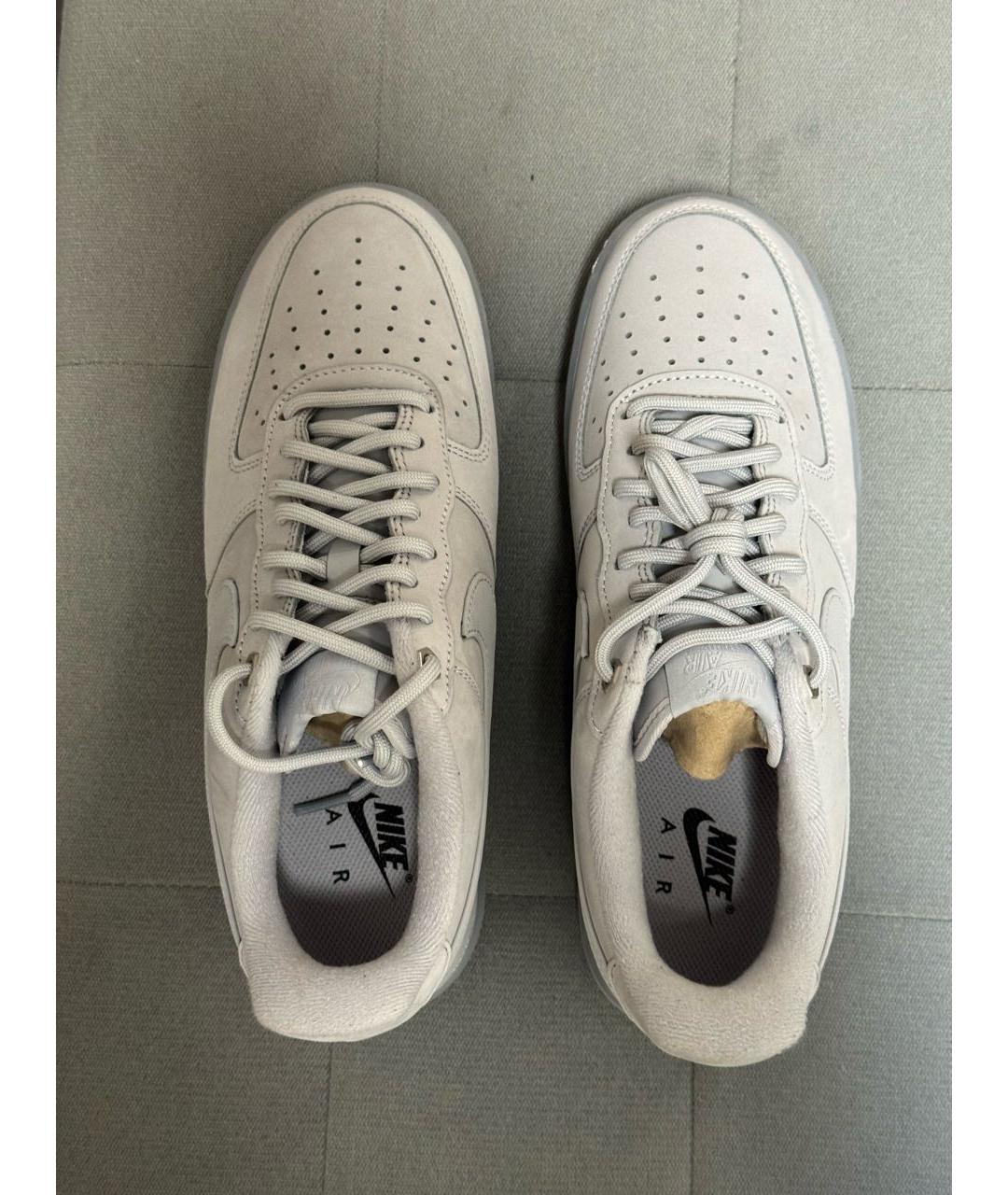NIKE Серые нубуковые низкие кроссовки / кеды, фото 3