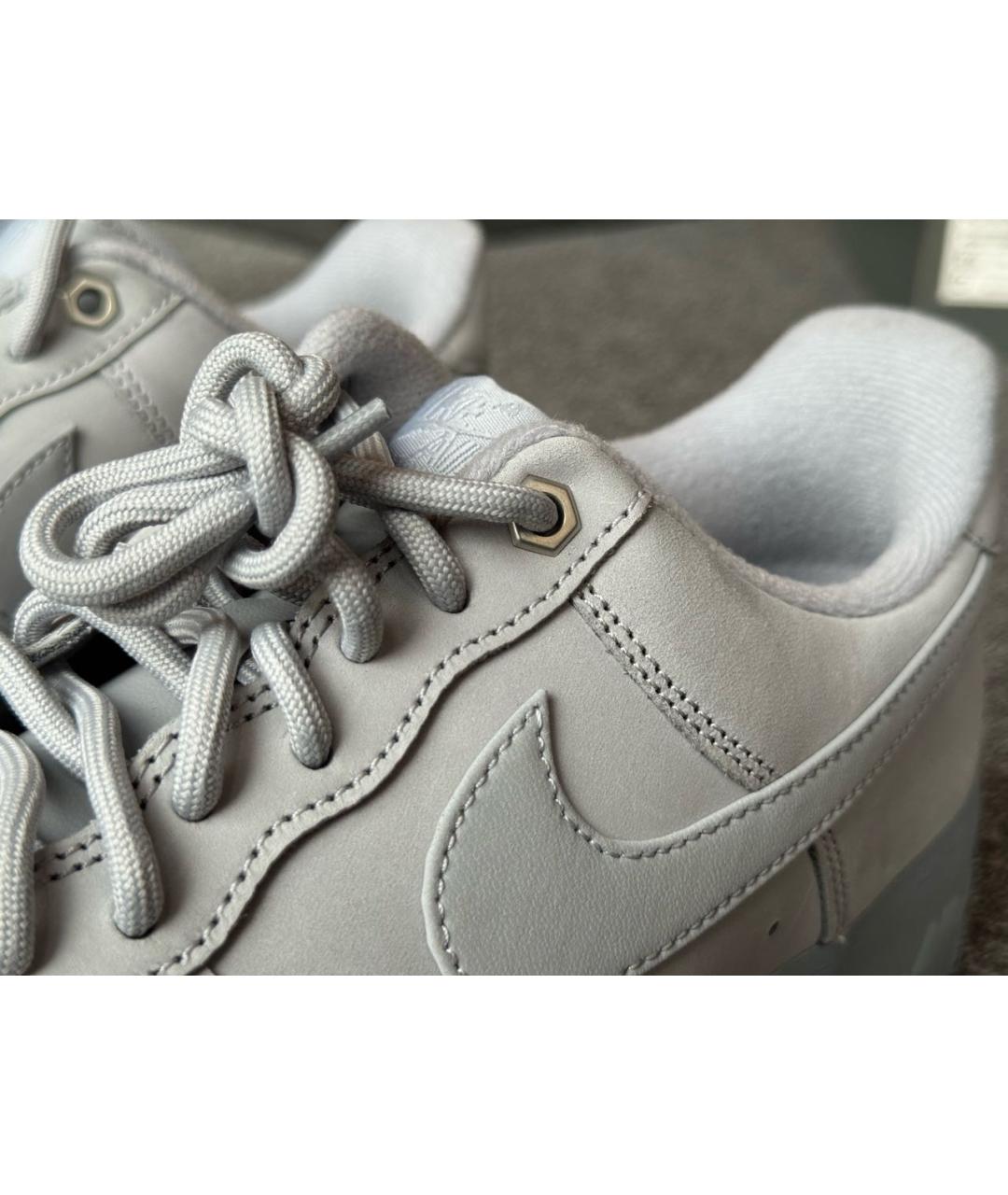 NIKE Серые нубуковые низкие кроссовки / кеды, фото 6