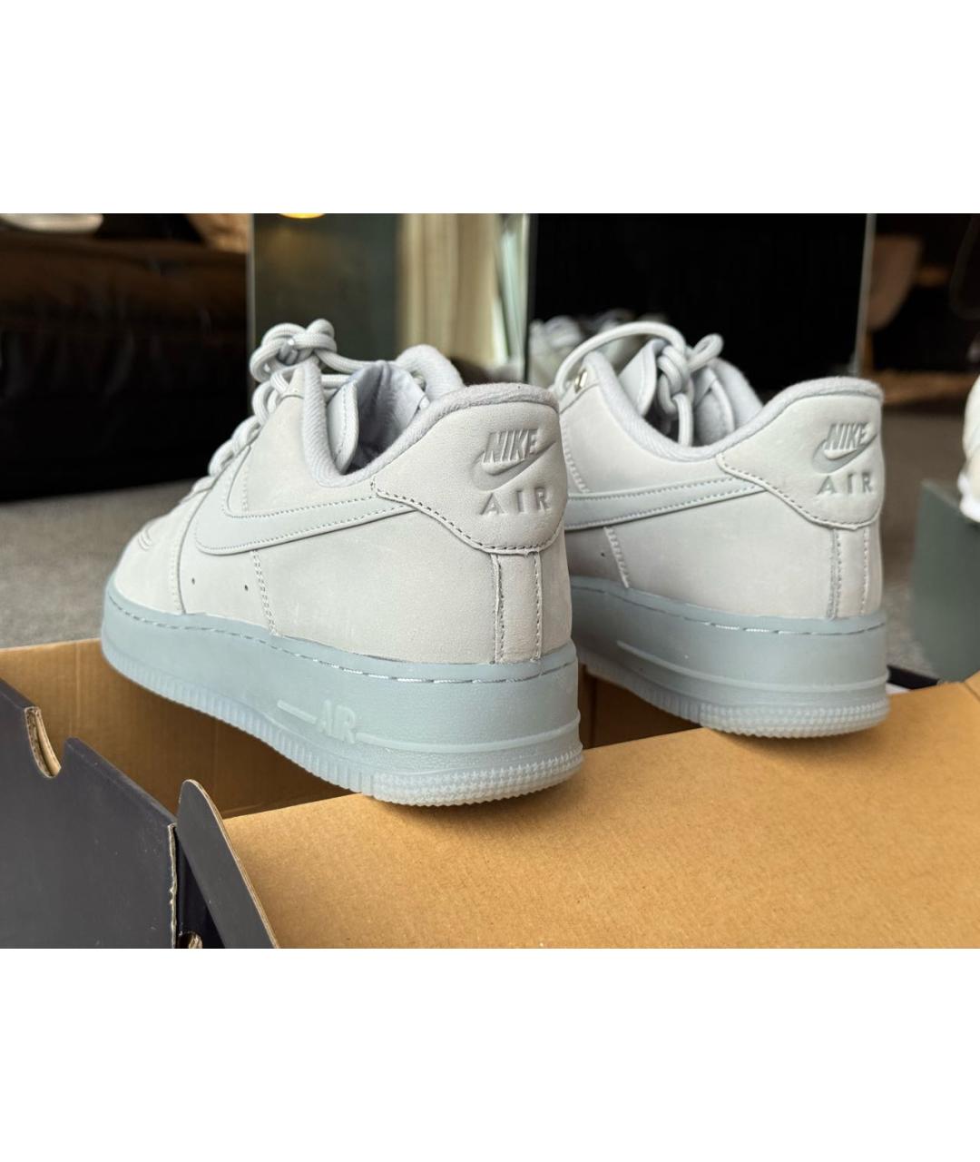 NIKE Серые нубуковые низкие кроссовки / кеды, фото 8