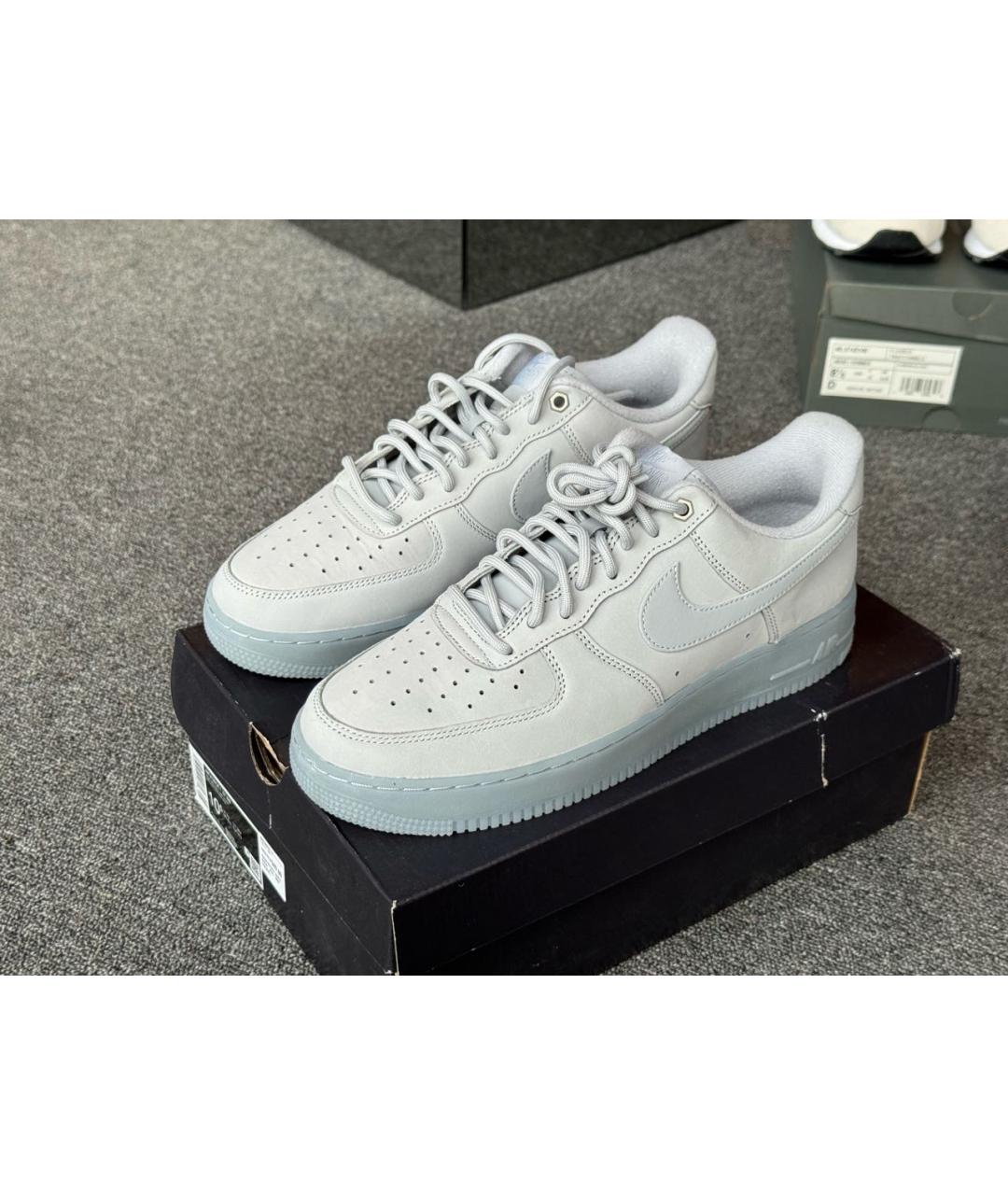 NIKE Серые нубуковые низкие кроссовки / кеды, фото 5