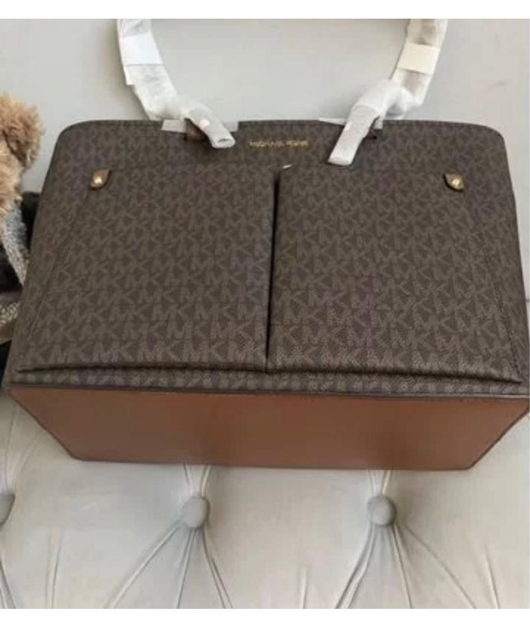MICHAEL KORS Коричневая канва сумка тоут, фото 5