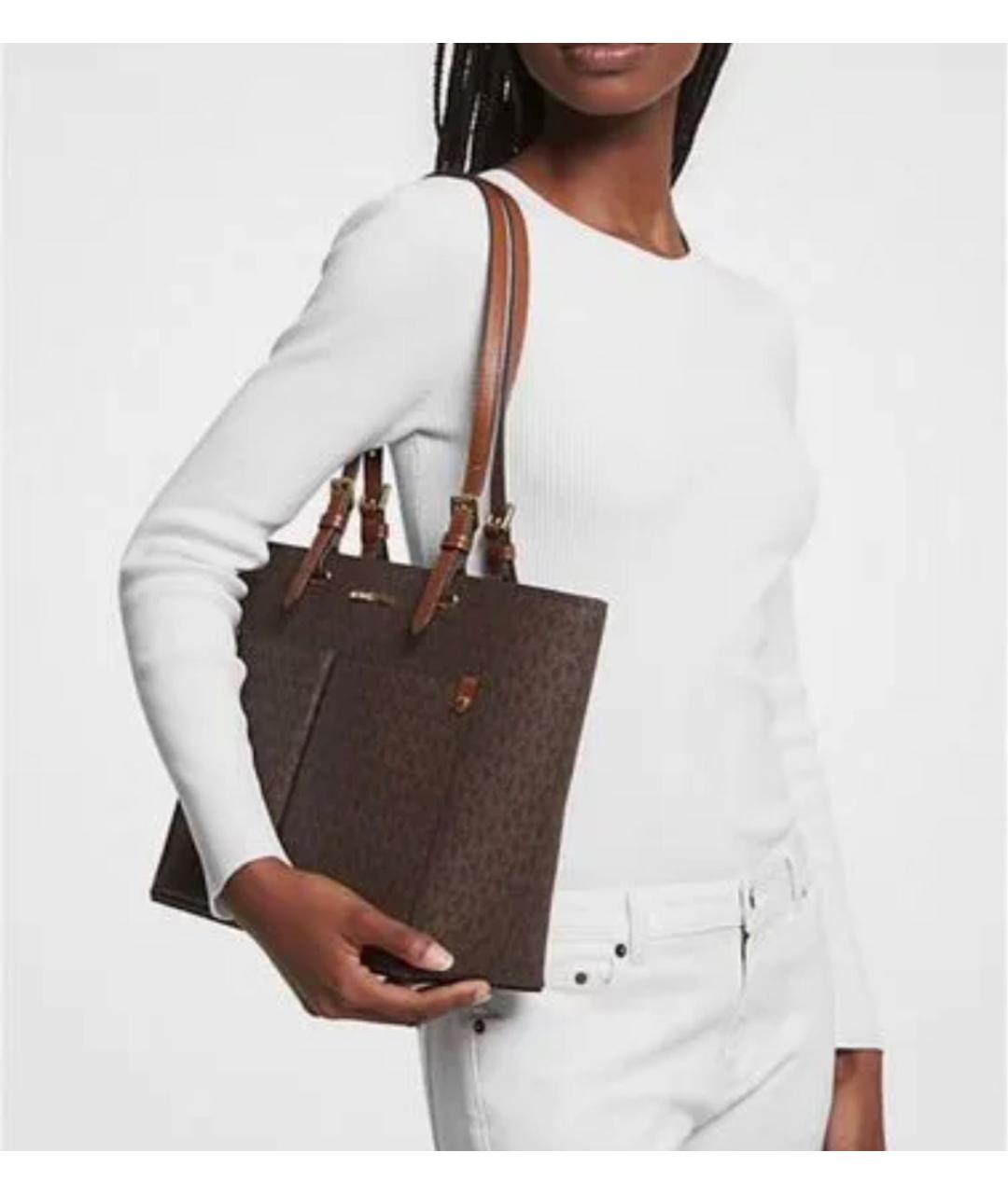 MICHAEL KORS Коричневая канва сумка тоут, фото 6