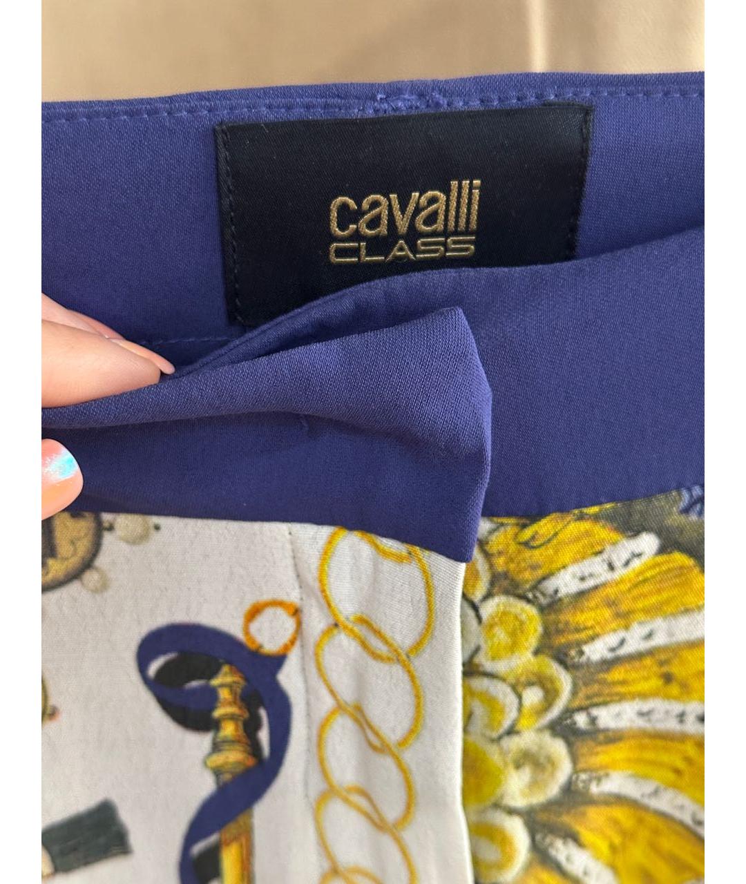 CAVALLI CLASS Мульти вискозные прямые брюки, фото 2