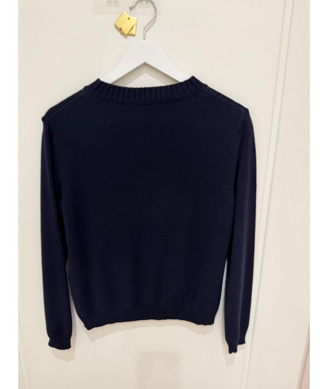 WEEKEND MAX MARA Темно-синий хлопковый джемпер / свитер, фото 2