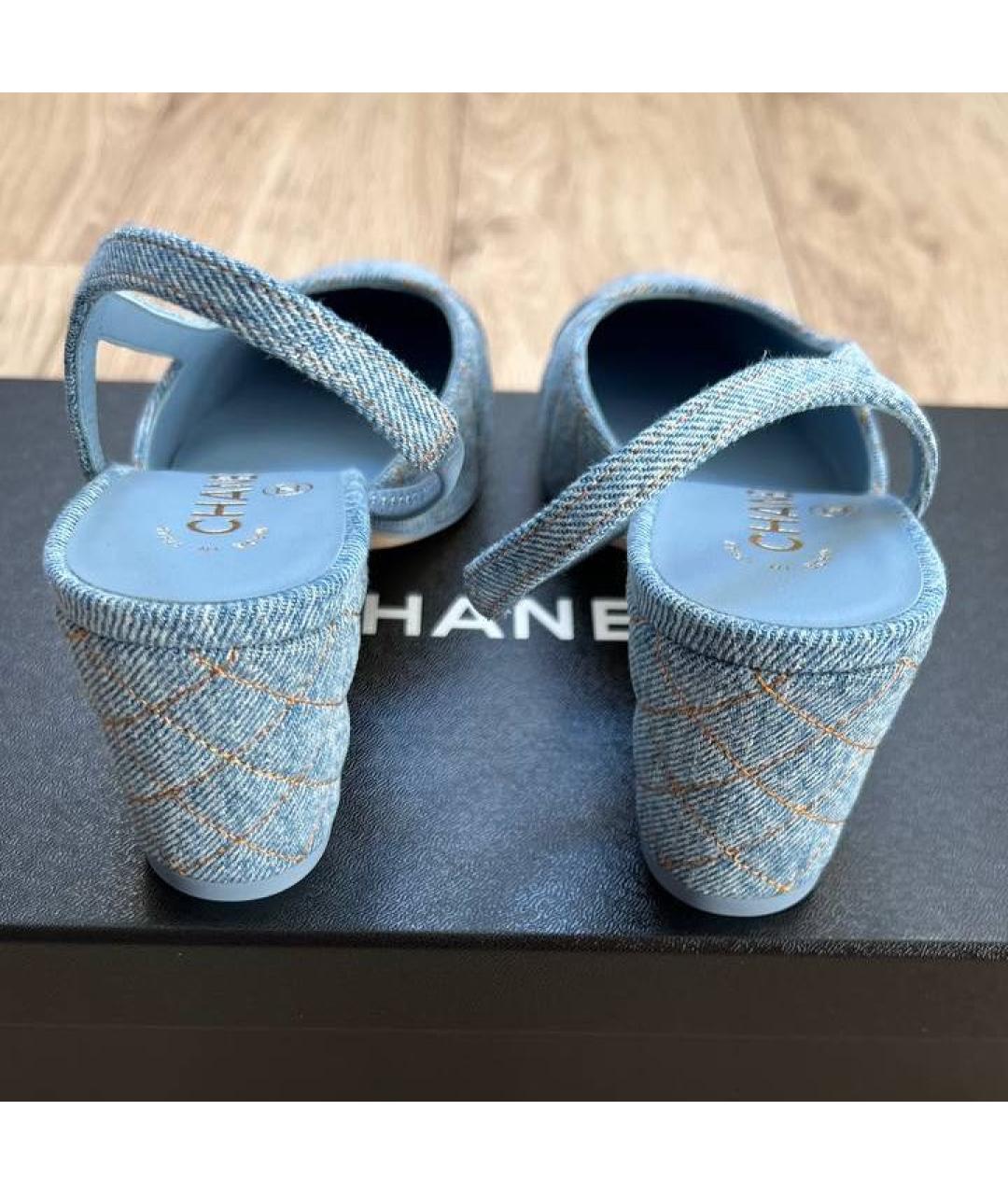 CHANEL Голубые туфли, фото 4