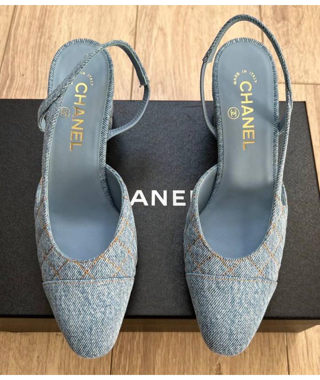 CHANEL Голубые туфли, фото 3