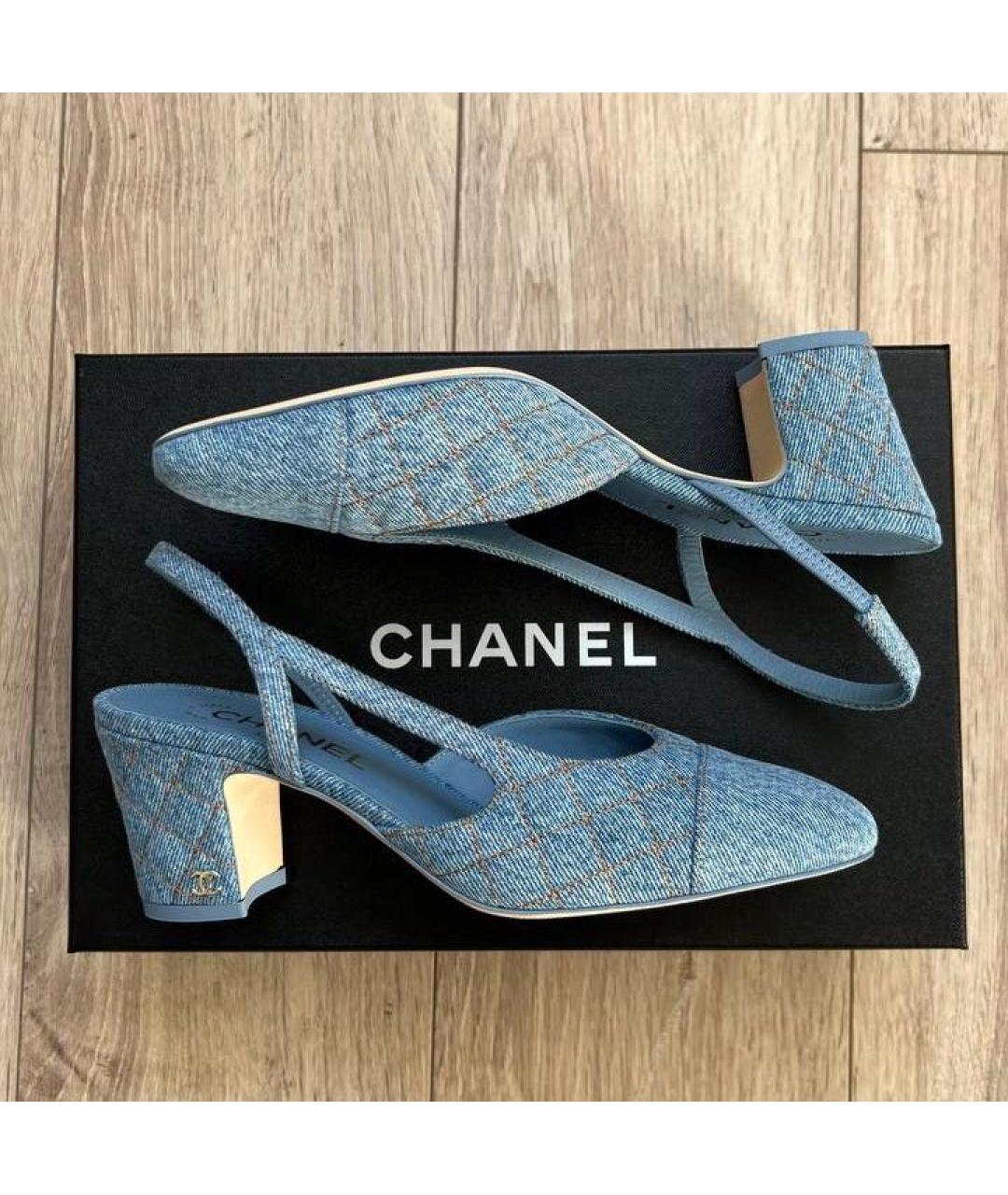 CHANEL Голубые туфли, фото 5