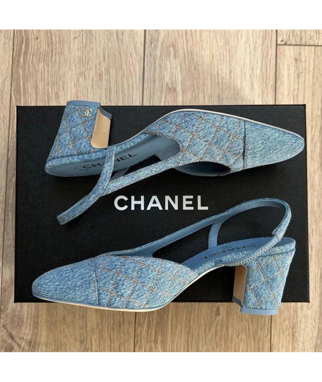 CHANEL Голубые туфли, фото 2
