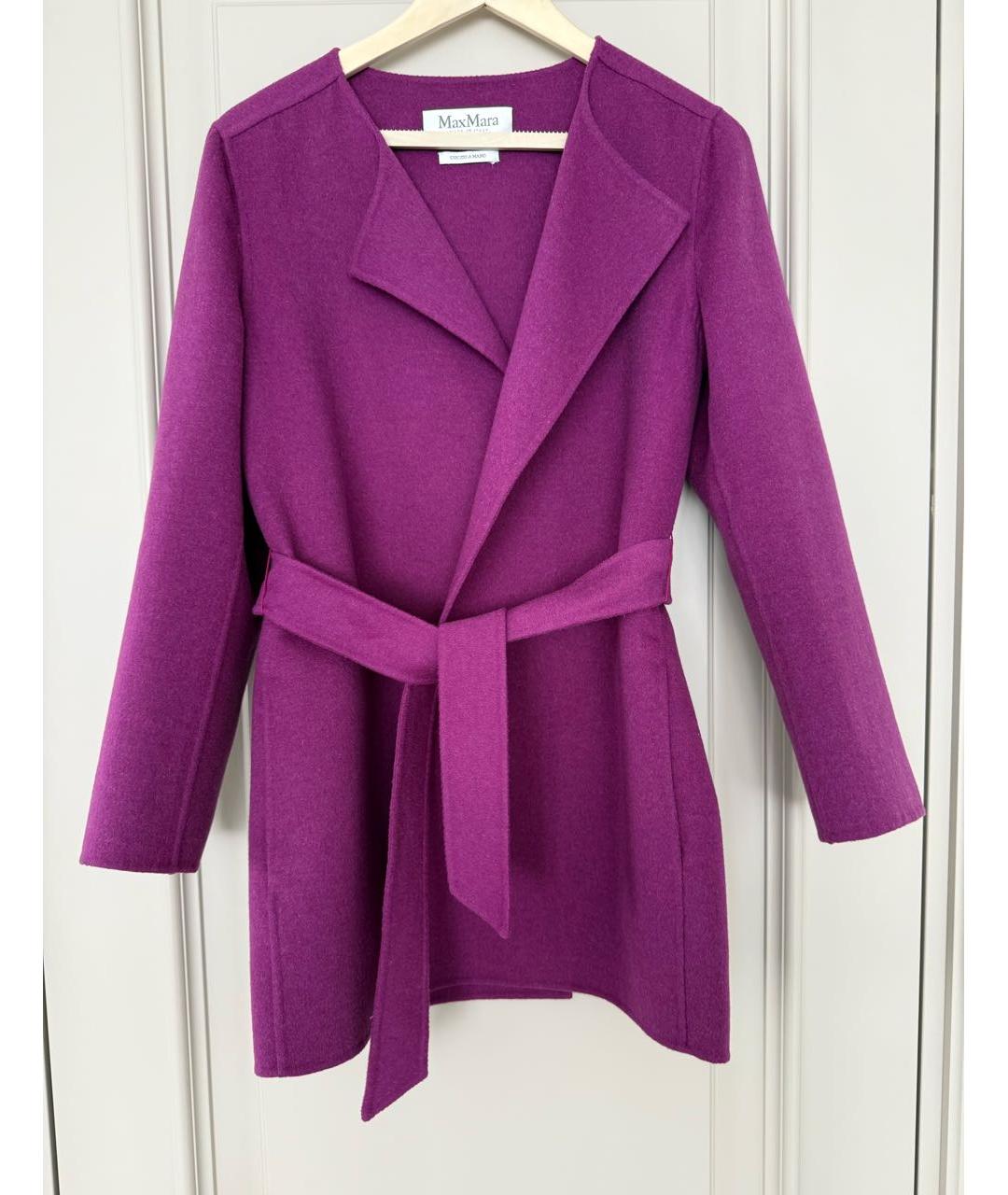 MAX MARA Фуксия шерстяное пальто, фото 9