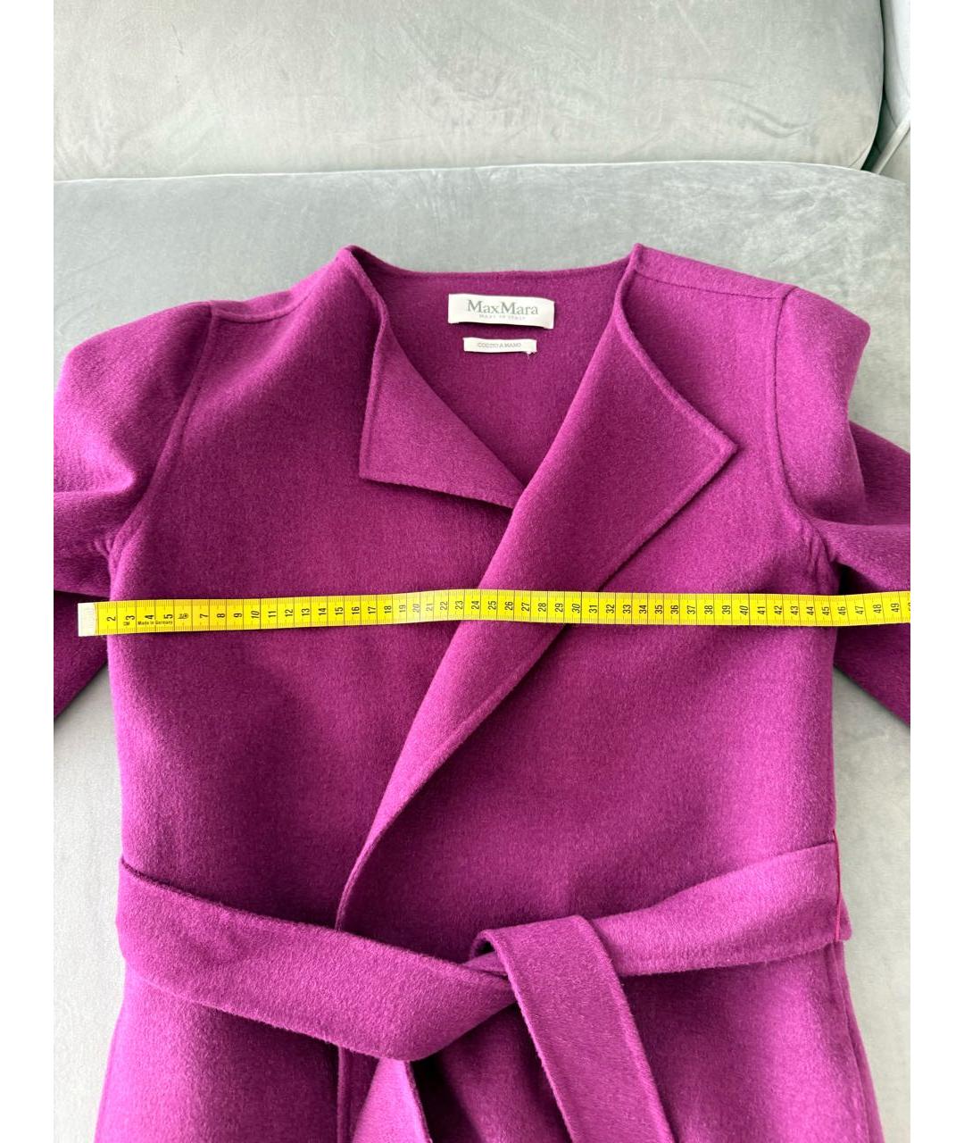 MAX MARA Фуксия шерстяное пальто, фото 5