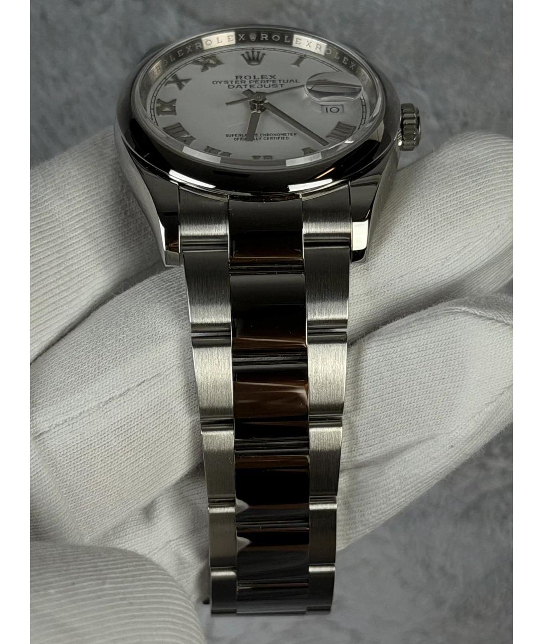 ROLEX Белые металлические часы, фото 5