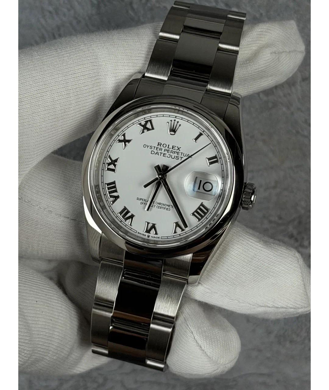 ROLEX Белые металлические часы, фото 2