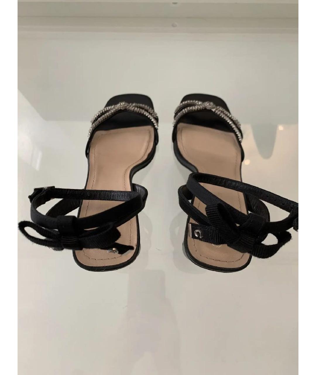 CHRISTIAN DIOR Черные кожаные босоножки, фото 3