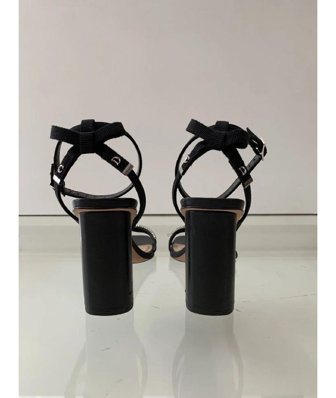 CHRISTIAN DIOR Черные кожаные босоножки, фото 4
