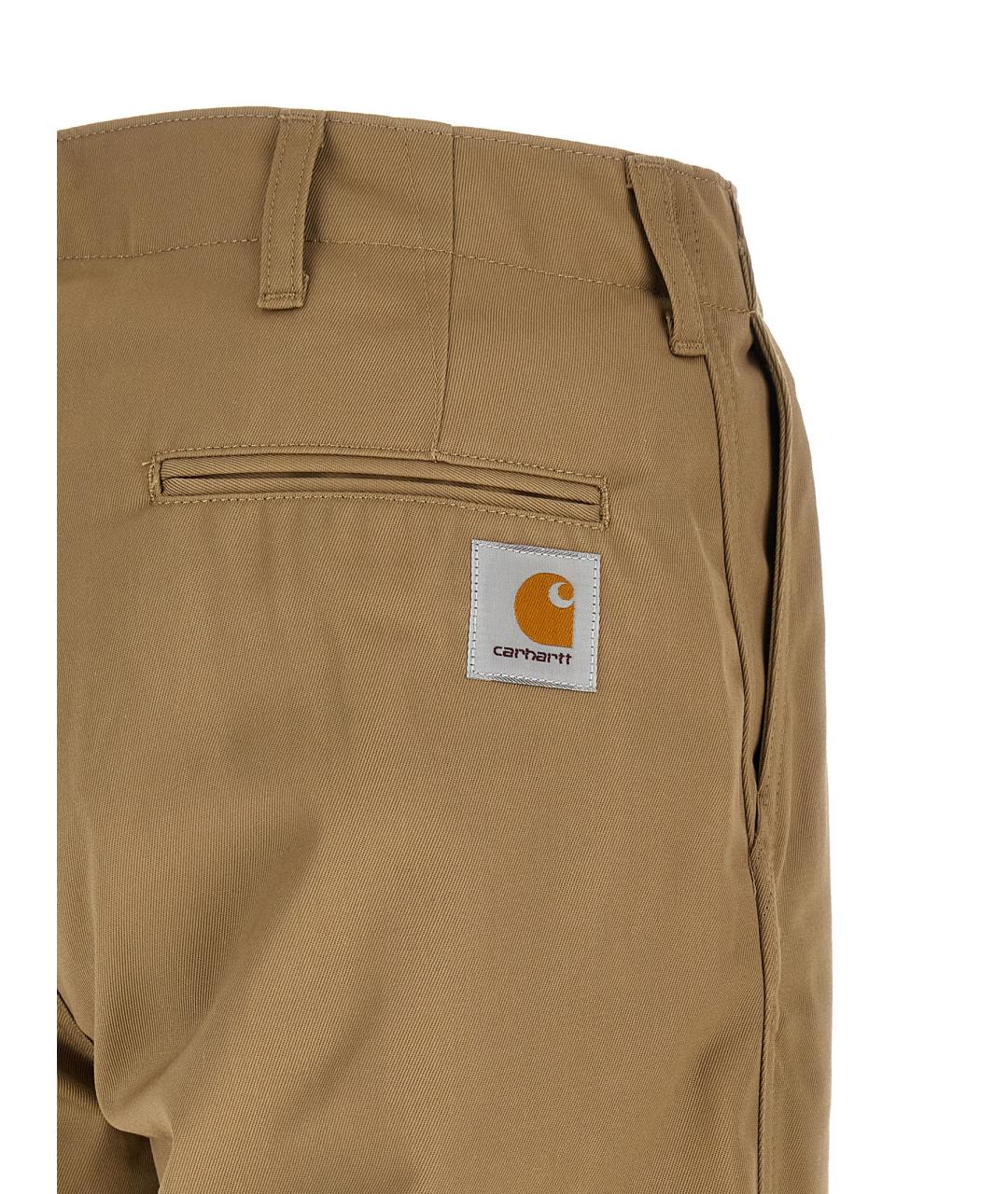 CARHARTT WIP Коричневые хлопковые повседневные брюки, фото 4