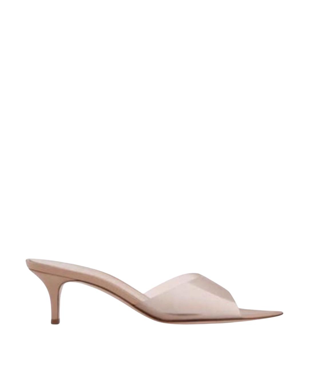 GIANVITO ROSSI Бежевые кожаные мюли, фото 1