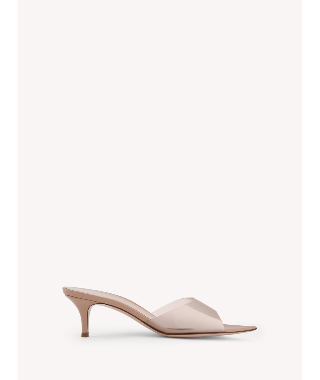 GIANVITO ROSSI Бежевые кожаные мюли, фото 5