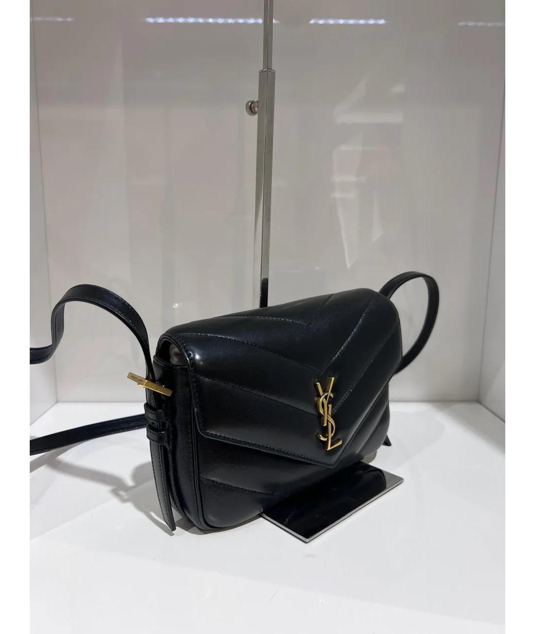 SAINT LAURENT Черная кожаная сумка через плечо, фото 3
