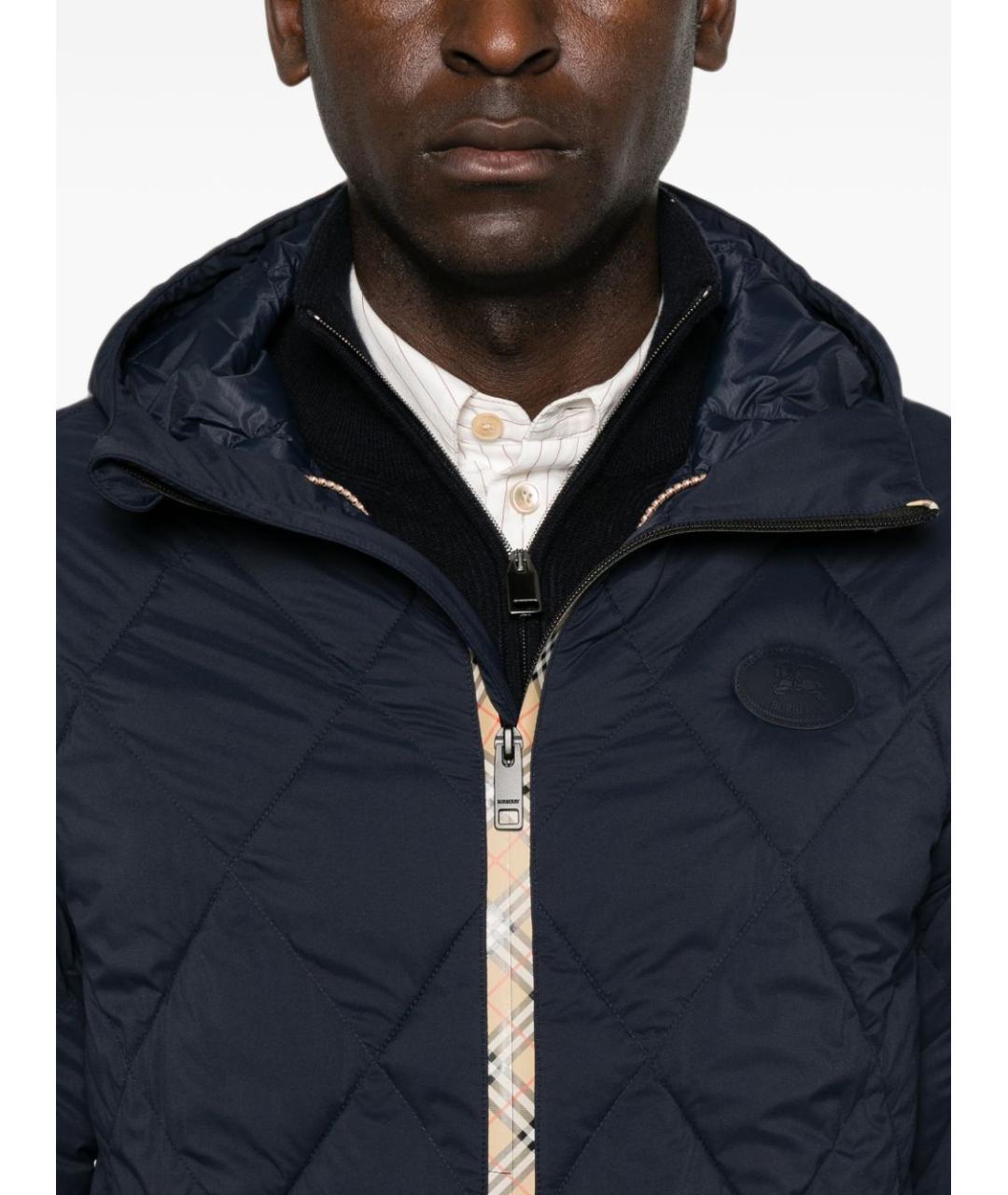 BURBERRY Синяя полиамидовая куртка, фото 4
