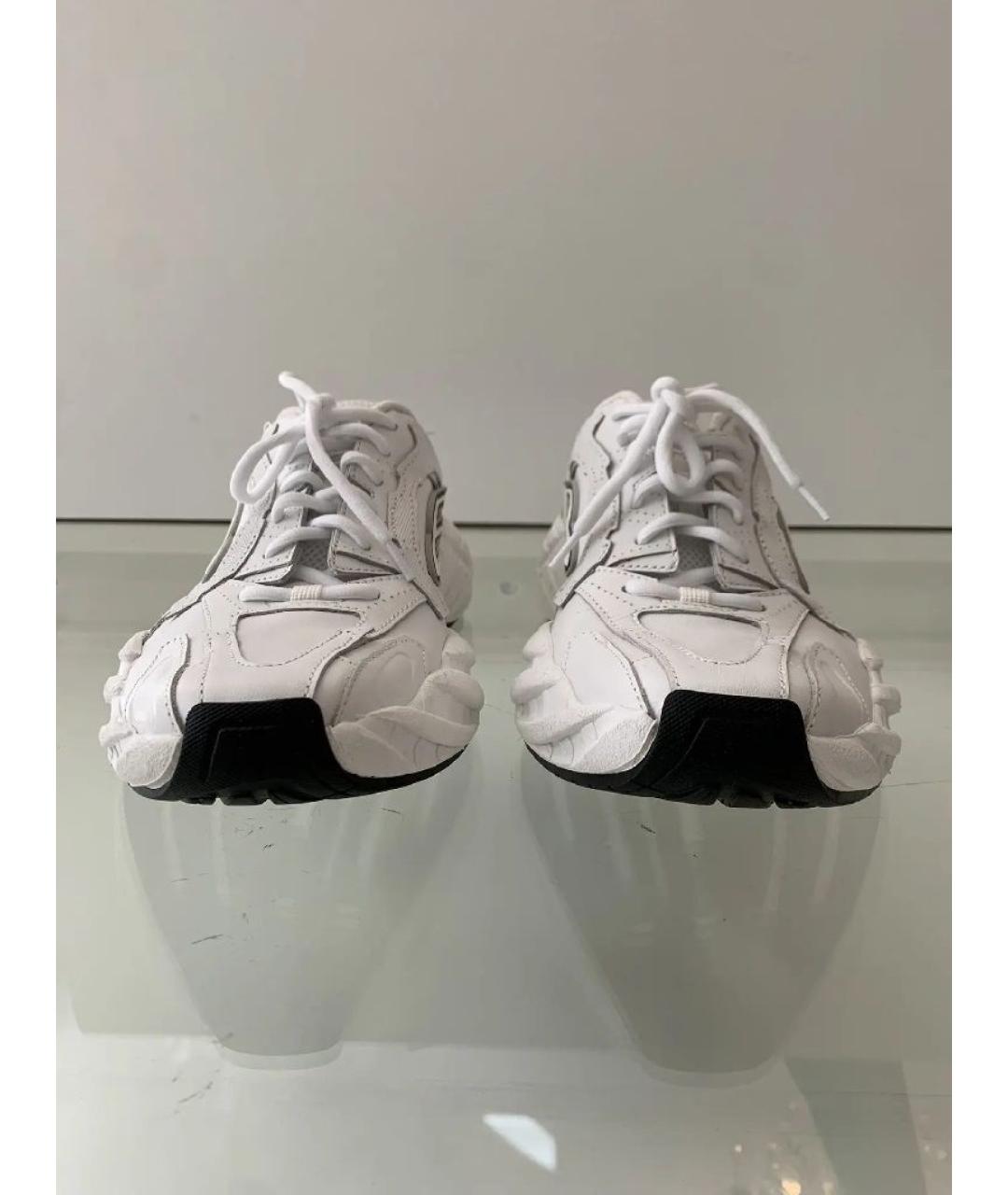 BALENCIAGA Белые кожаные кроссовки, фото 5