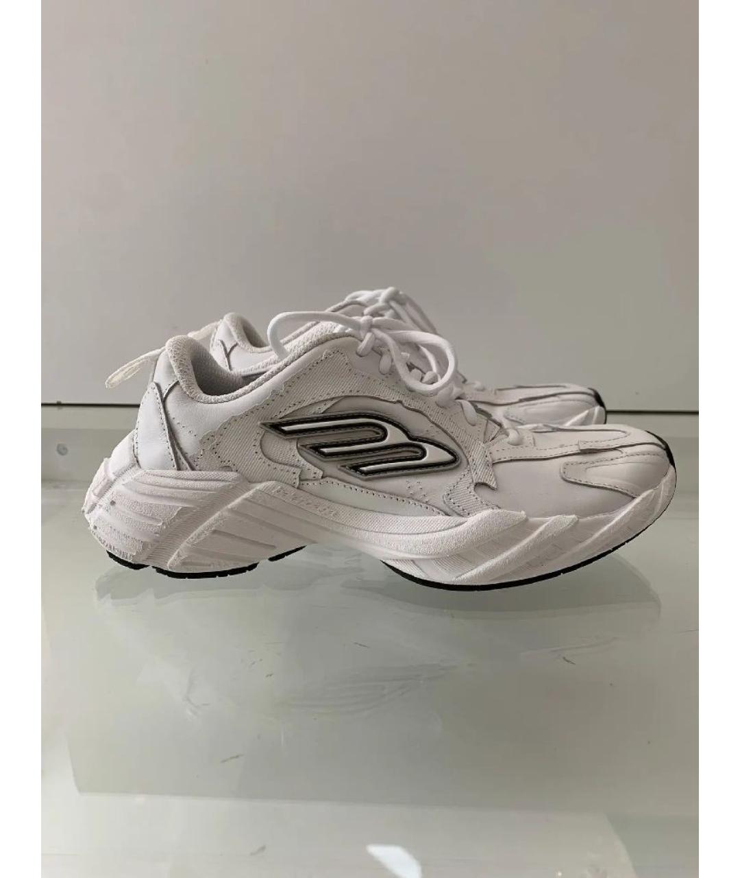 BALENCIAGA Белые кожаные кроссовки, фото 9