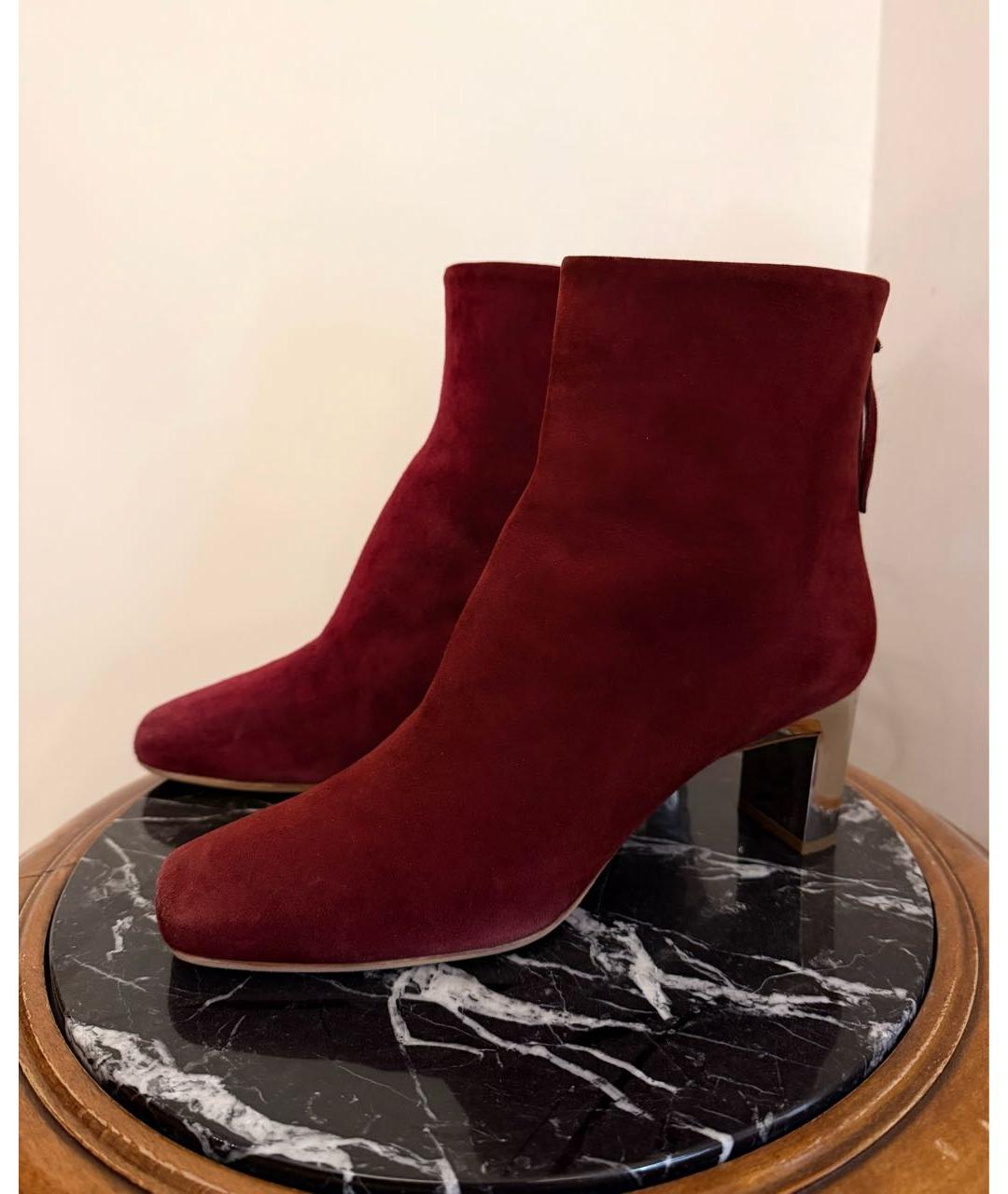 MIU MIU Бордовые замшевые ботильоны, фото 8