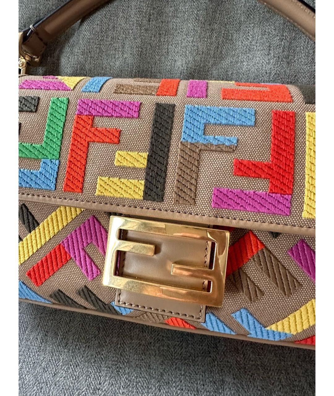 FENDI Мульти тканевая сумка с короткими ручками, фото 2